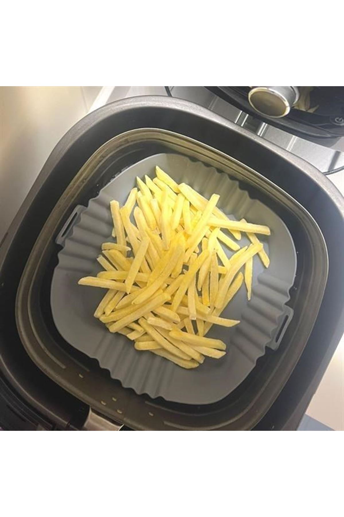 Tbl Dekor® Renkli Isıya Dayanıklı Yıkanılabilir Silikon Fırın  Airfryer Kare Model Pişirme Matı 20 cm
