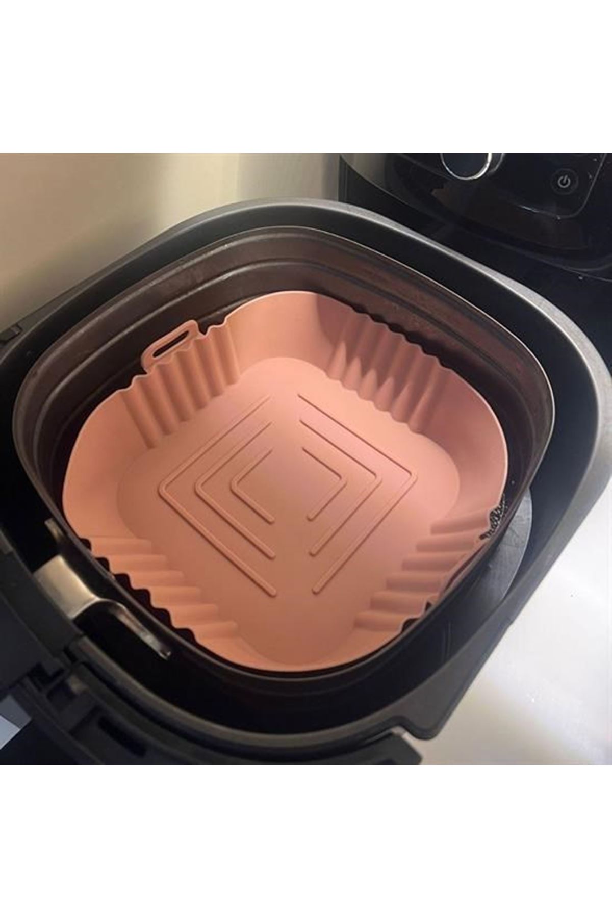 Tbl Dekor® Renkli Isıya Dayanıklı Yıkanılabilir Silikon Fırın  Airfryer Kare Model Pişirme Matı 20 cm