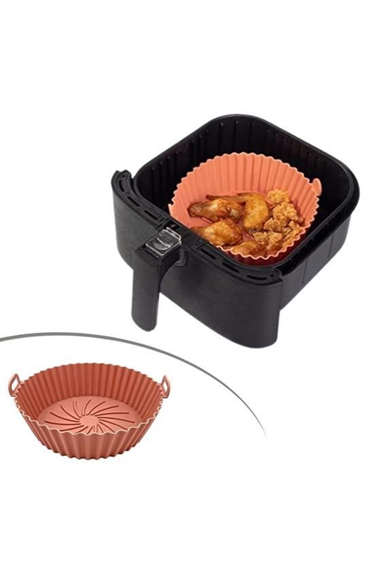 Tbl Dekor® Renkli Isıya Dayanıklı Yıkanılabilir Silikon Fırın Ve Airfryer Yuvarlak Pişirme Matı 20 Cm