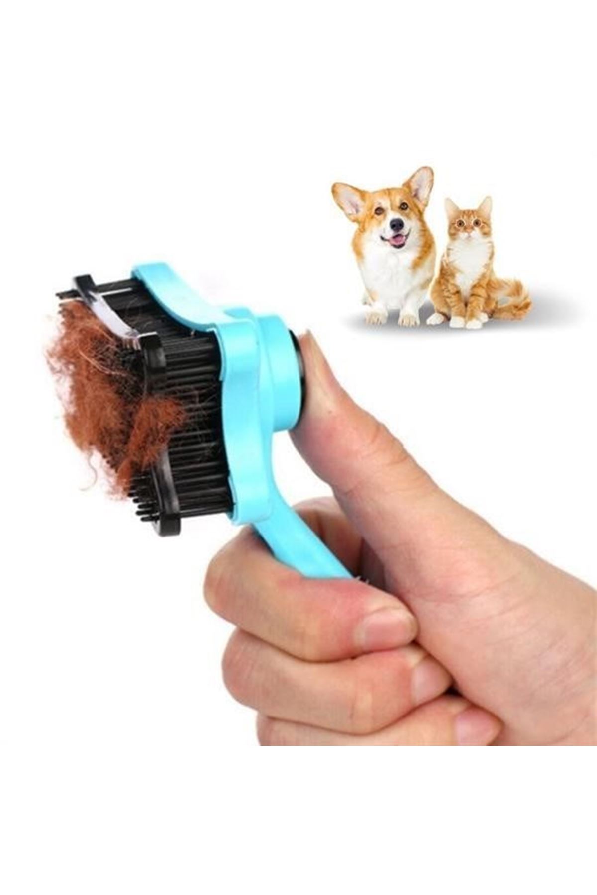 Tbl Dekor® Evcil Hayvan Kedi Köpek Tüy Toplayıcı Otomatik Tuşlu Pet Tarak