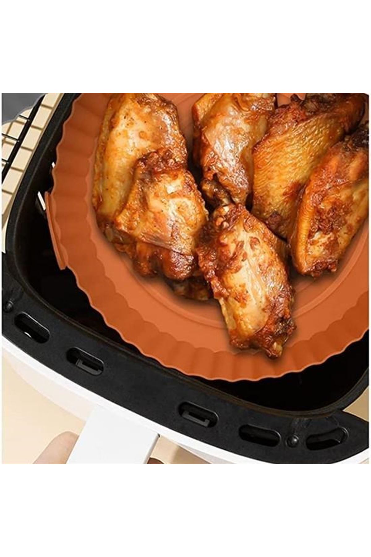 Tbl Dekor® Renkli Isıya Dayanıklı Yıkanılabilir Silikon Fırın Ve Airfryer Yuvarlak Pişirme Matı 20 Cm