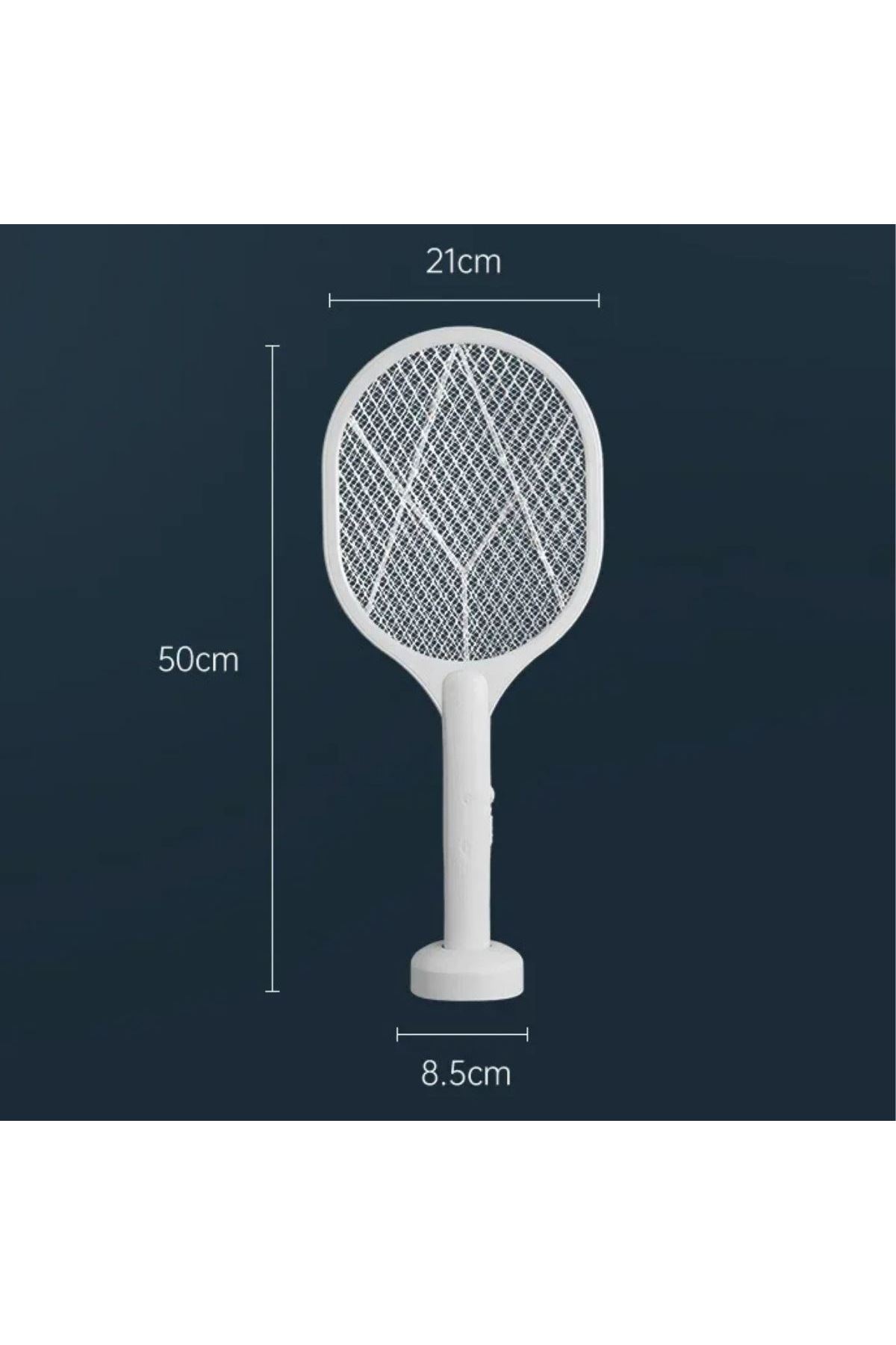 Tbl Dekor® Şarjlı Sinek Öldürücü Masaüstü Standlı,Mor Işık Sinek Kovucu Raket 5w