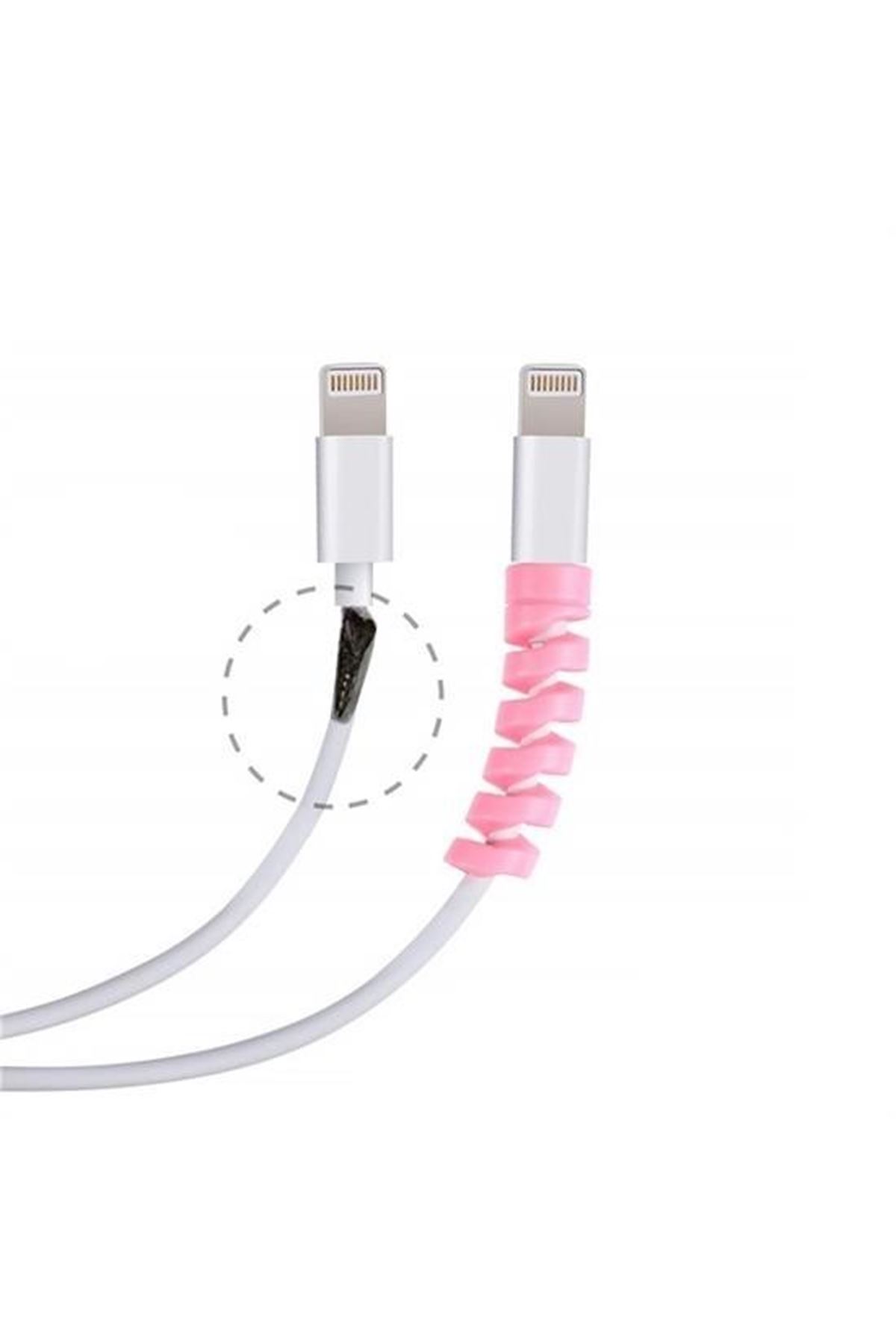 Tbl Dekor® 4lü Apple, Android Şaj Kablosu Koruyucu Silikon Spiral Yay Aparat