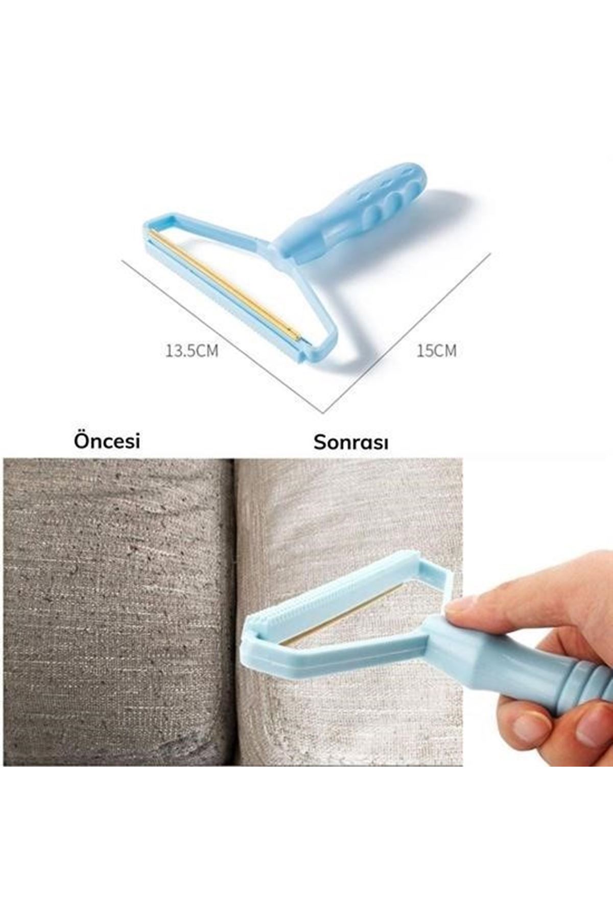 Tbl Dekor® Çift Taraflı Elbise Kazak Plastik Kumaş Tüy Alma ve Tiftik Temizleyici Toplayıcı Taşınabilir