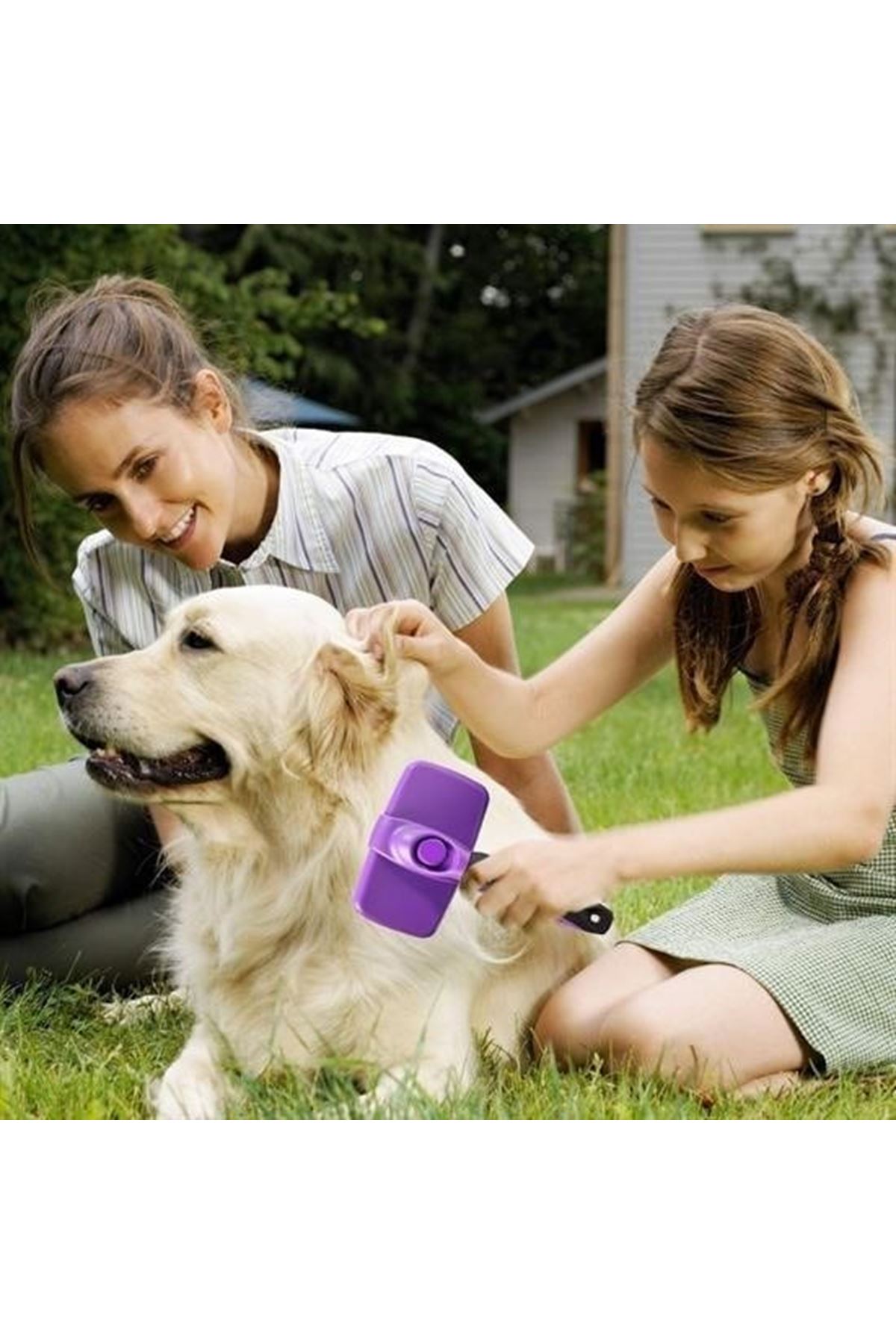 Tbl Dekor®  Otomatik Temizlenebilen Tuşlu Pratik Kedi Köpek Tüy Toplama Fırçası