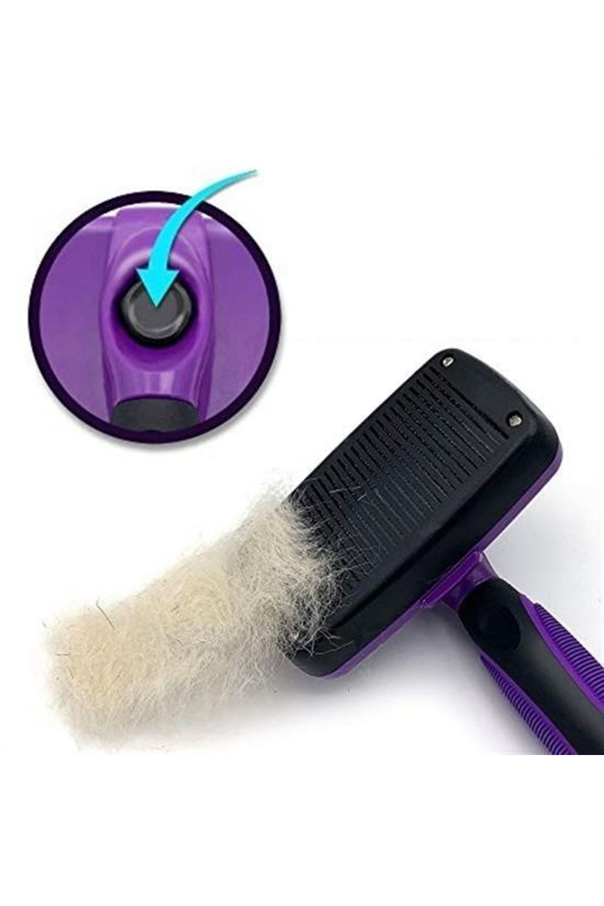 Tbl Dekor®  Otomatik Temizlenebilen Tuşlu Pratik Kedi Köpek Tüy Toplama Fırçası