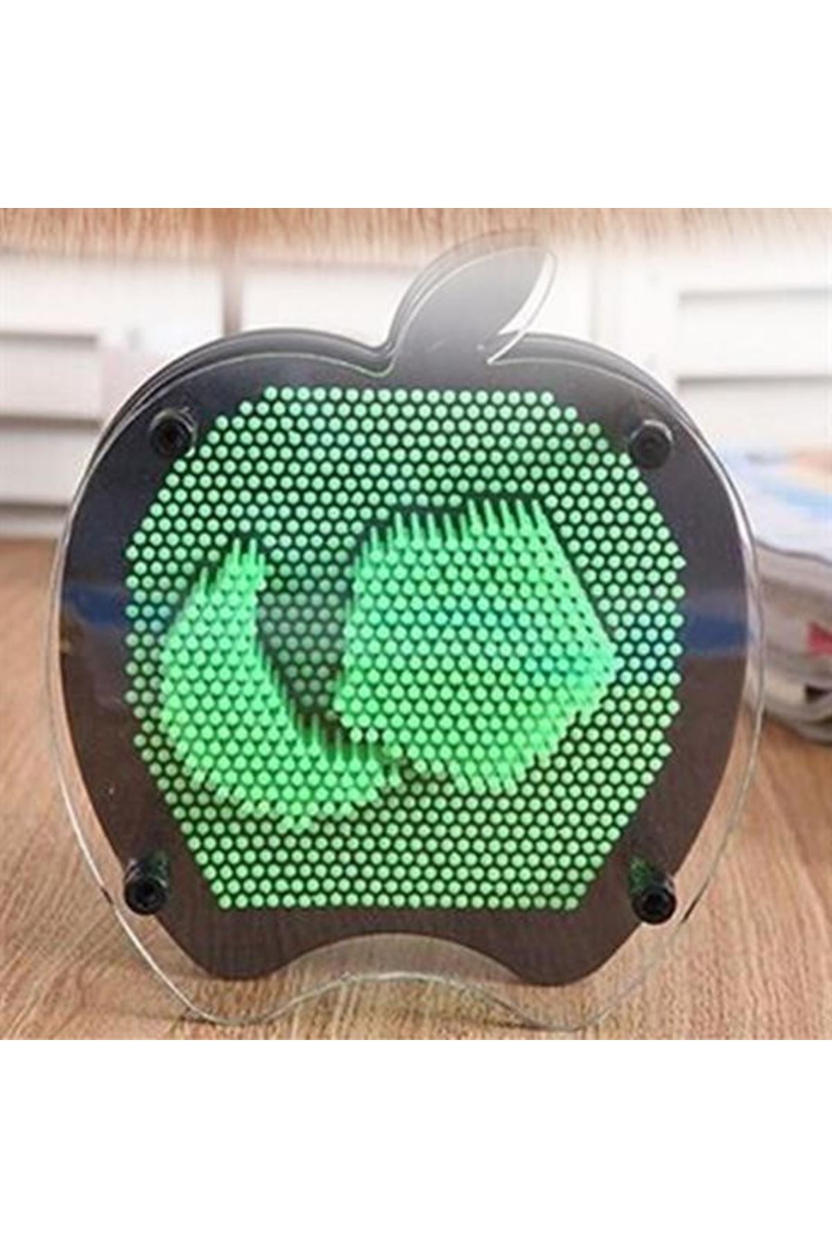 Tbl Dekor® Elma Şeklinde Pin Art Dekoratif 3D Çivi Sanatı Filografi Tahtası