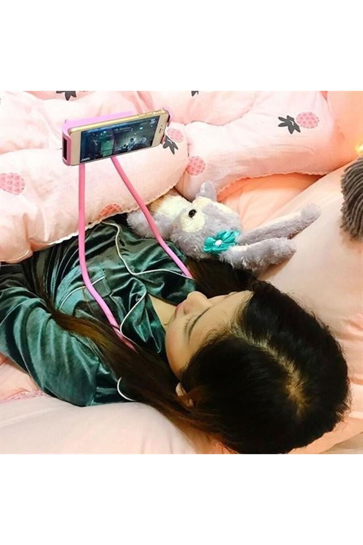 Tbl Dekor® Boyuna Asılan Ergonomik 360 Derece Cep Telefonu Tutucu Stand