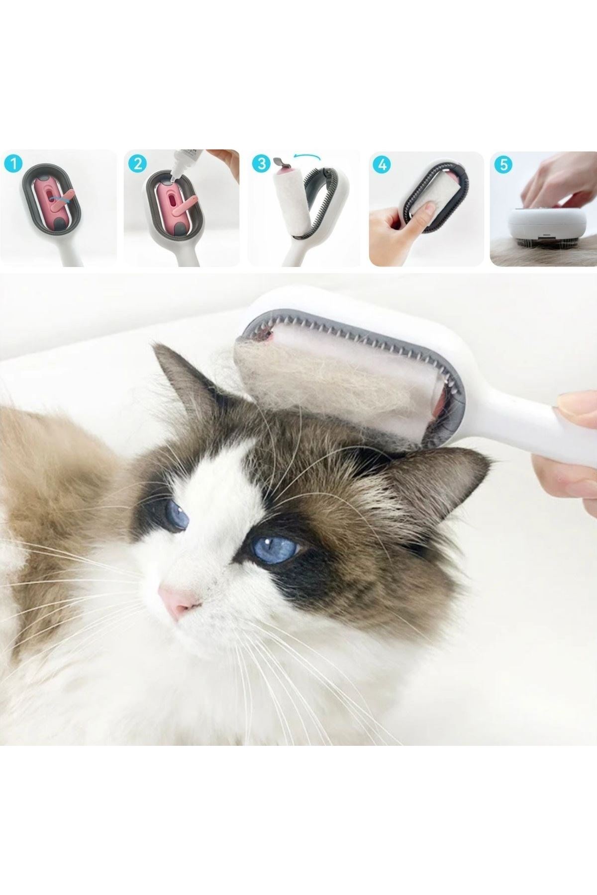 Tbl Dekor® Su Hazneli Kedi ve Köpek Tüyü Toplamama Fırçası Su Hazneli Pet Tarağı