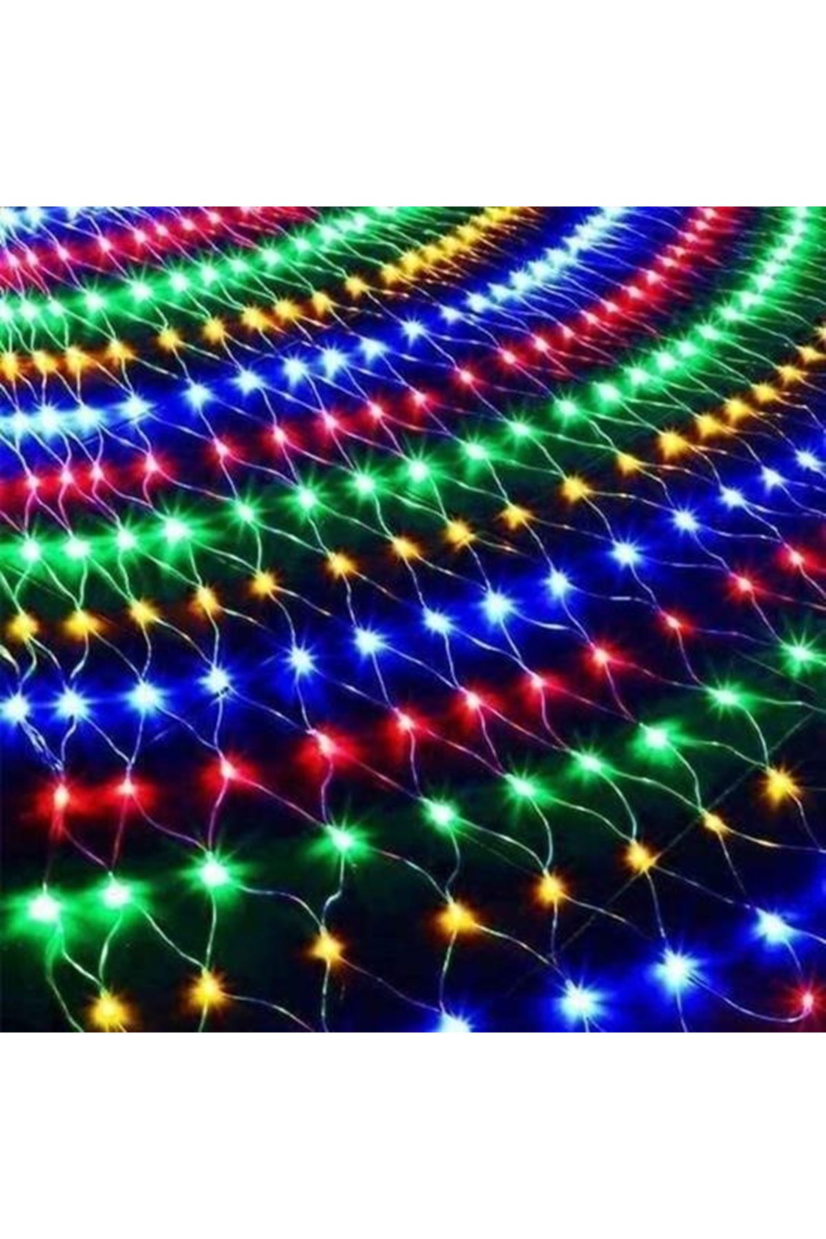 Tbl Dekor® 1x2 Metre Dekoratif File Ağ Perde 192 LED 8 Animasyonlu Farklı Işık Modu RGB Fişli