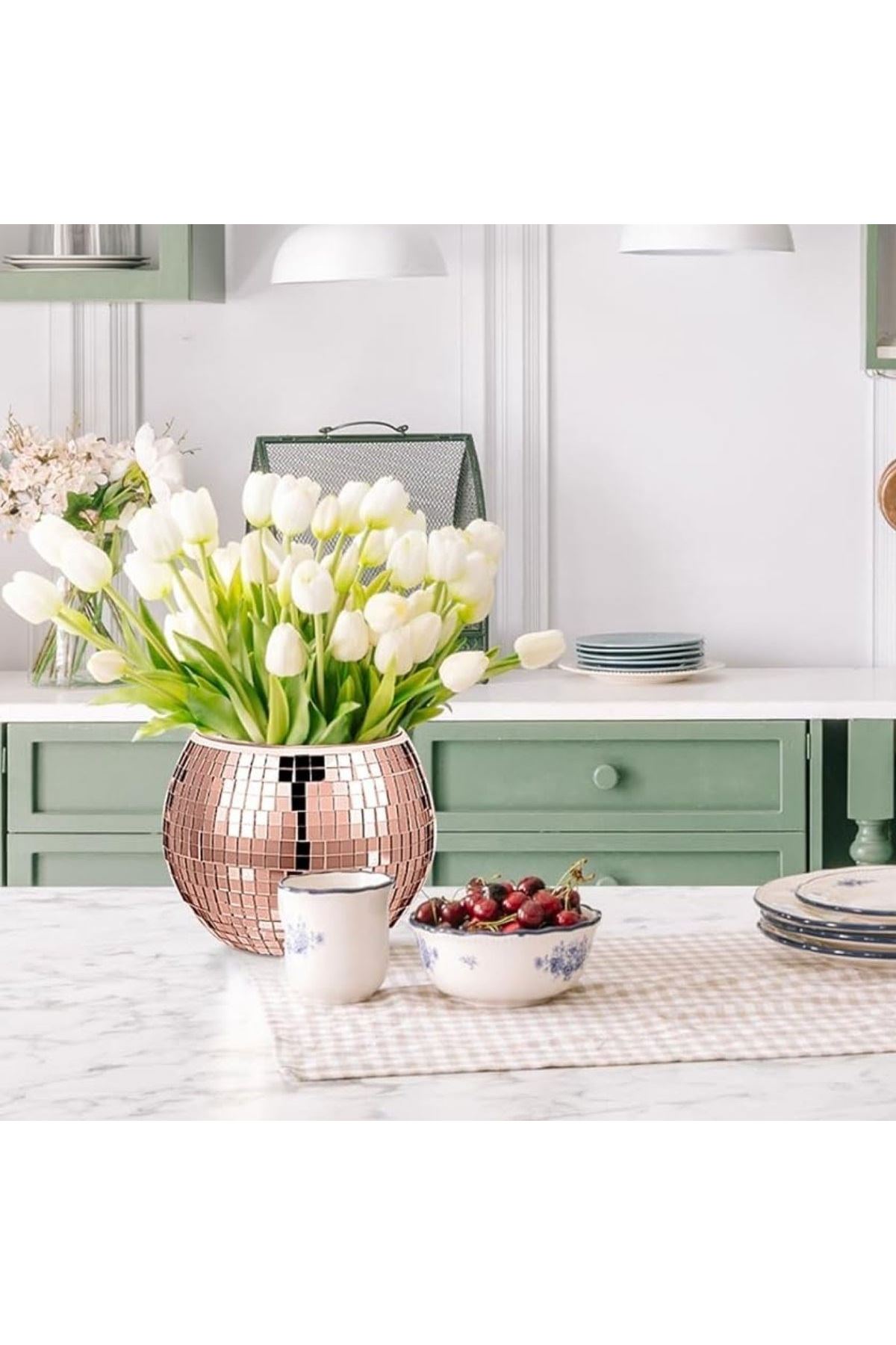 Tbl Dekor® Kare Bronz Cam Mozaik Fayans Çıkartmaları El İşi Kare Cam Fayans Kendinden Yapışkanlı Aynalı Dekor Panel 30x30 Cm