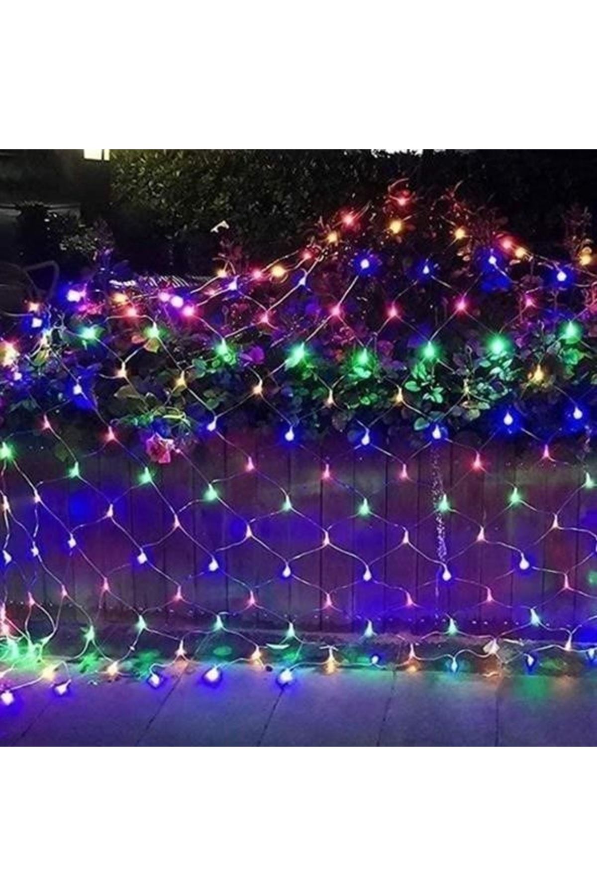 Tbl Dekor® 1x2 Metre Dekoratif File Ağ Perde 192 LED 8 Animasyonlu Farklı Işık Modu RGB Fişli