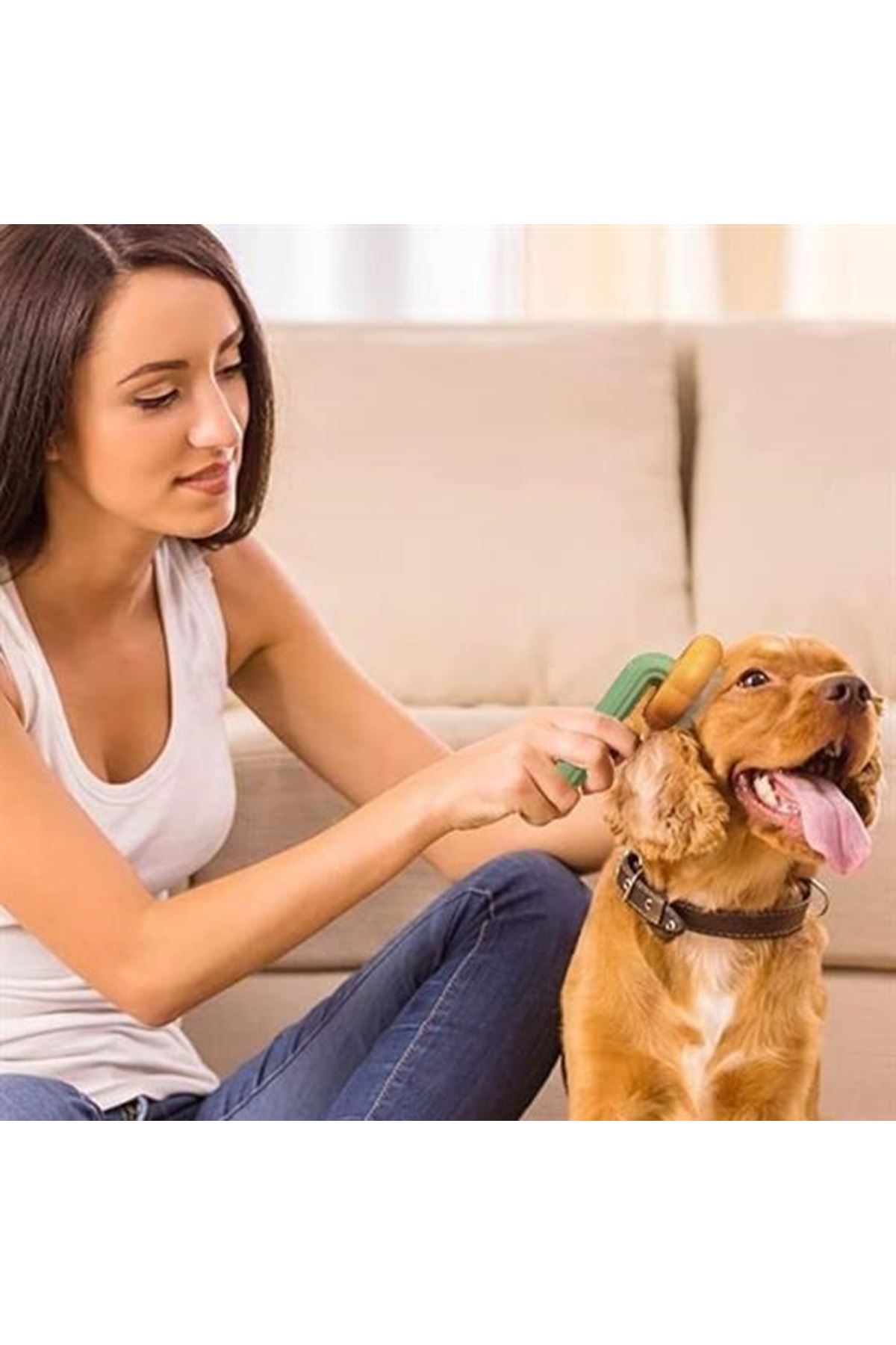 Tbl Dekor Plastik Yeşil Evcil Hayvan Bakım  Pet Fırçası Çok Amaçlı Pet Fırçası Yeşil