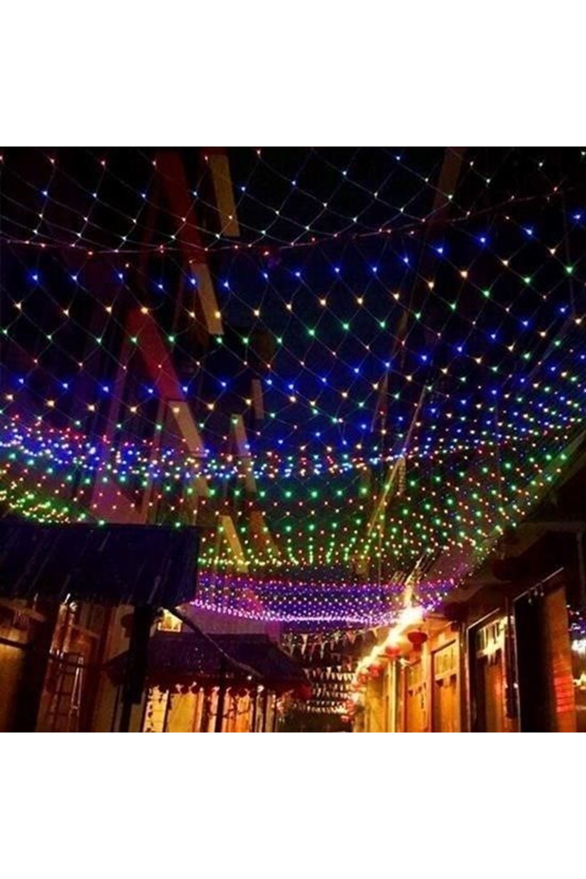Tbl Dekor® 1x2 Metre Dekoratif File Ağ Perde 192 LED 8 Animasyonlu Farklı Işık Modu RGB Fişli
