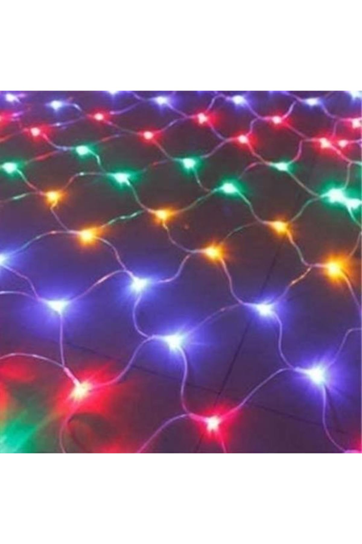 Tbl Dekor® 1x2 Metre Dekoratif File Ağ Perde 192 LED 8 Animasyonlu Farklı Işık Modu RGB Fişli