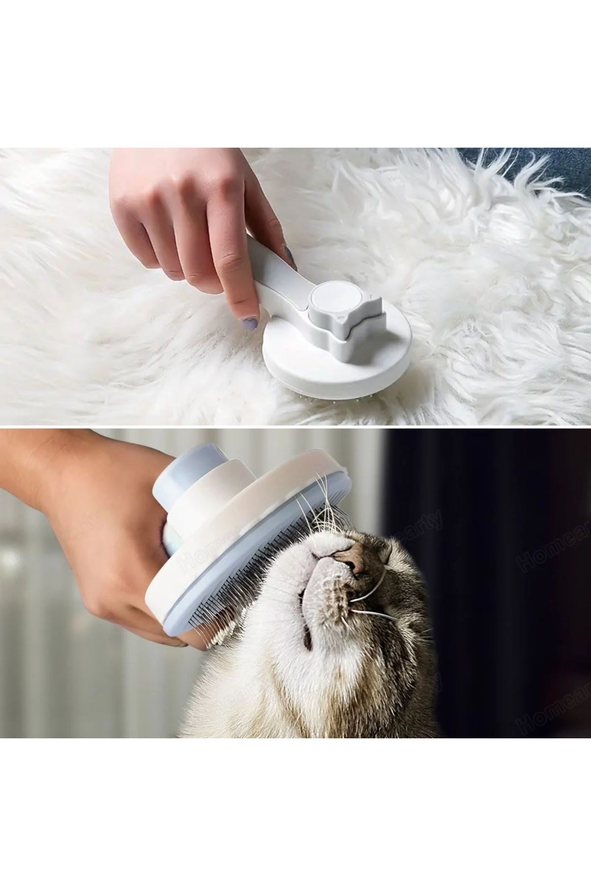 Tbl Dekor® Basmalı Kedi Köpek Tüy Toparlayıcı Masaj Etkili Pet Fırçası