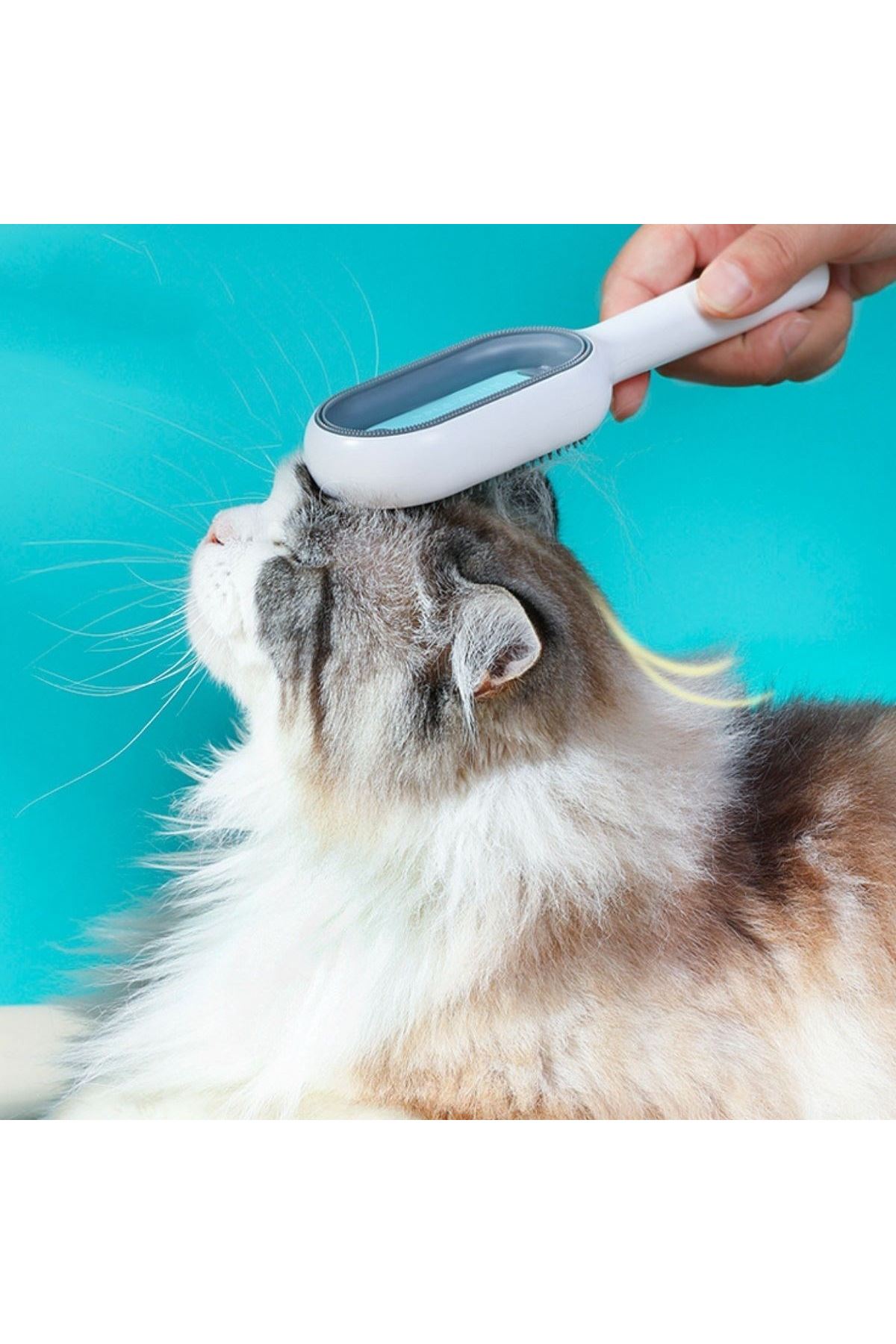 Tbl Dekor® Evcil Hayvanlar İçin Çift Taraflı Pet Fırçası Nemli Tüy Tarama Tarağı