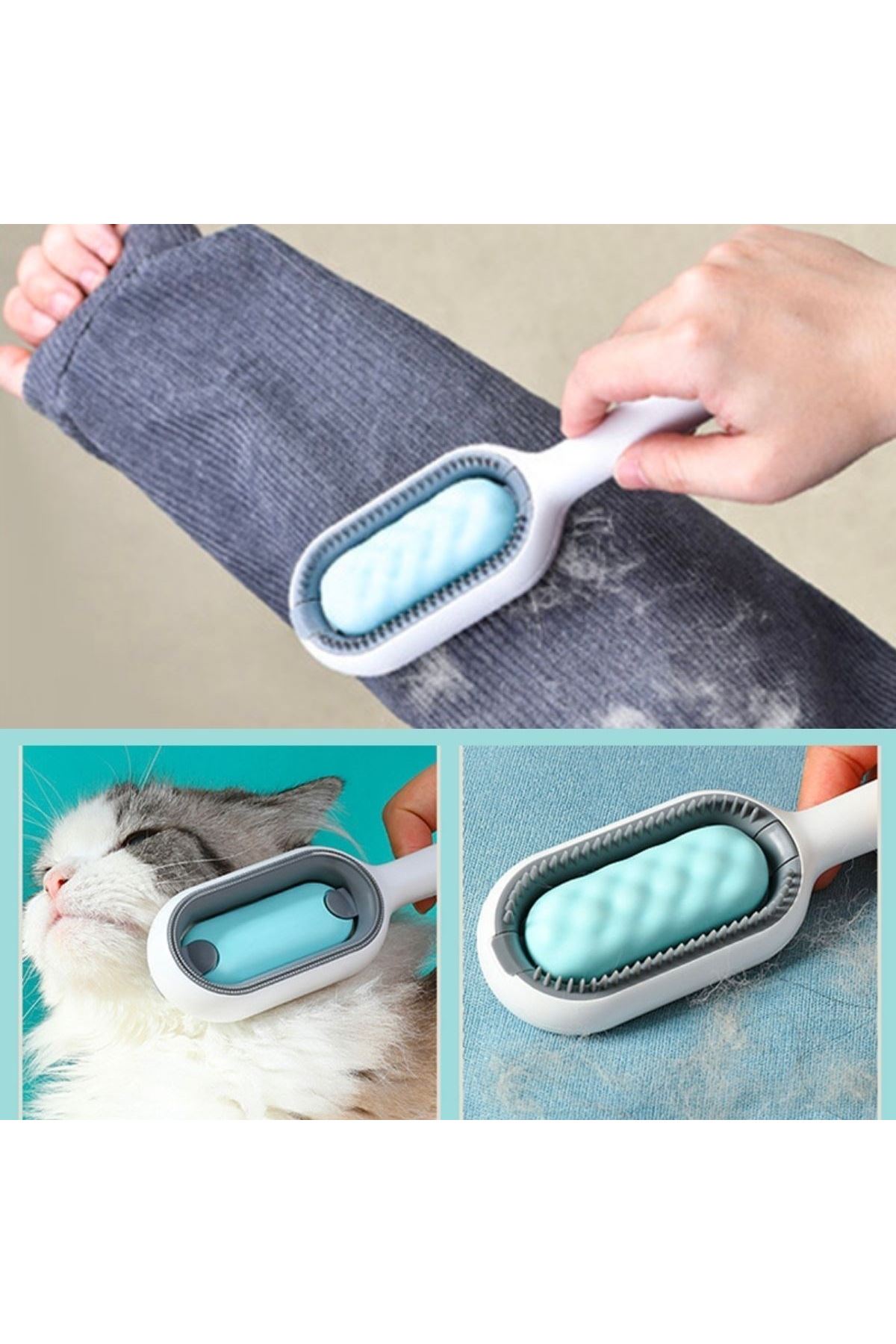 Tbl Dekor® Evcil Hayvanlar İçin Çift Taraflı Pet Fırçası Nemli Tüy Tarama Tarağı