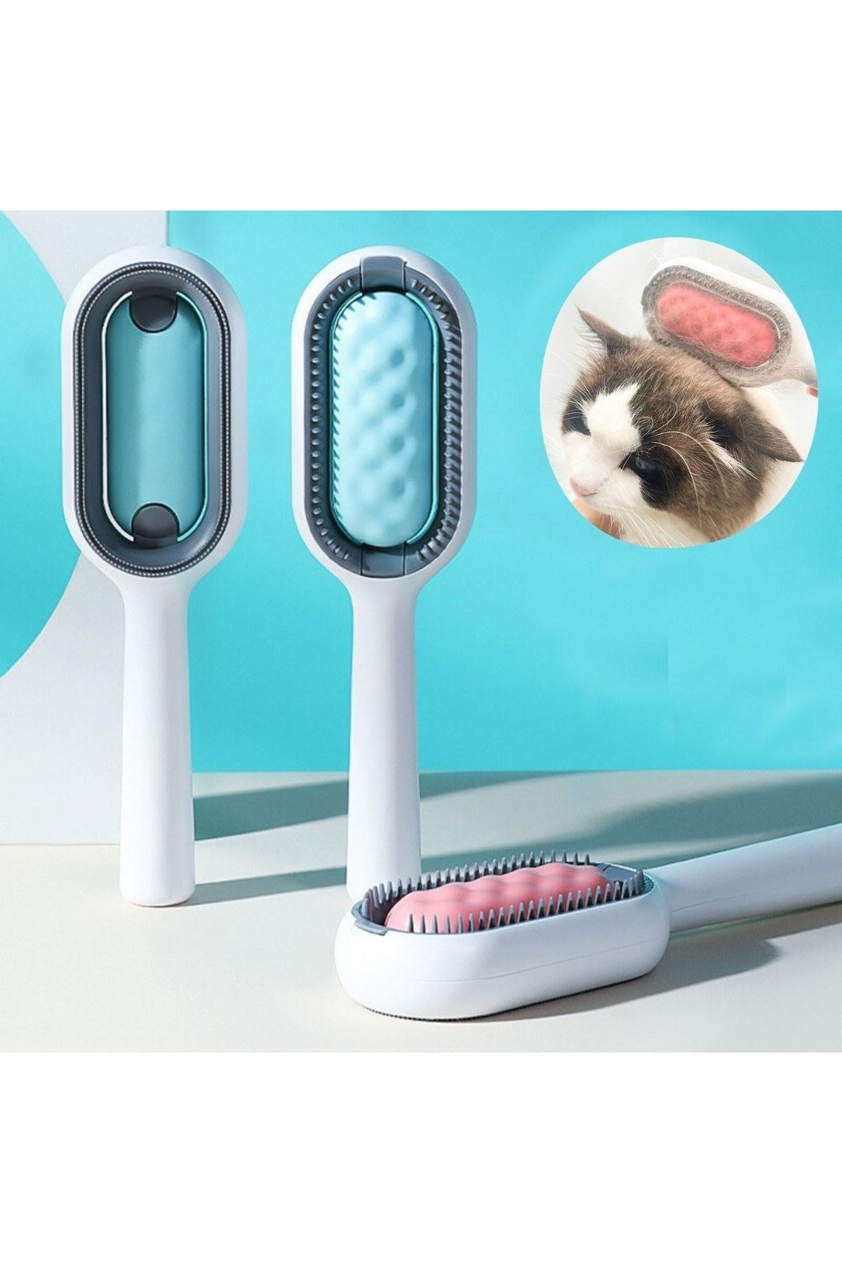 Tbl Dekor® Evcil Hayvanlar İçin Çift Taraflı Pet Fırçası Nemli Tüy Tarama Tarağı