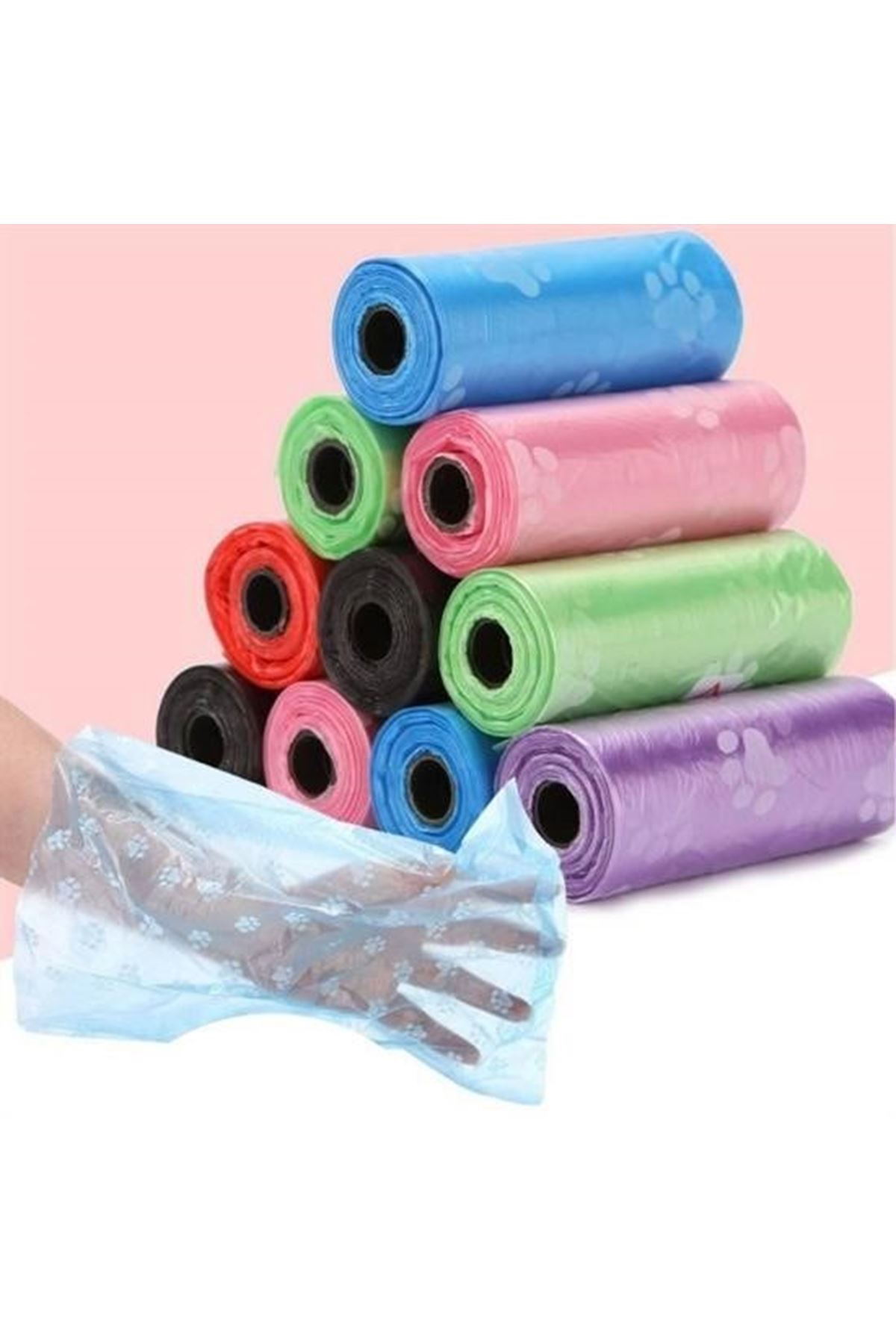 Tbl Dekor® 4lü Evcil Hayvanlar Için Pati Desenli Kedi Köpek Kaka Poşeti Torbası