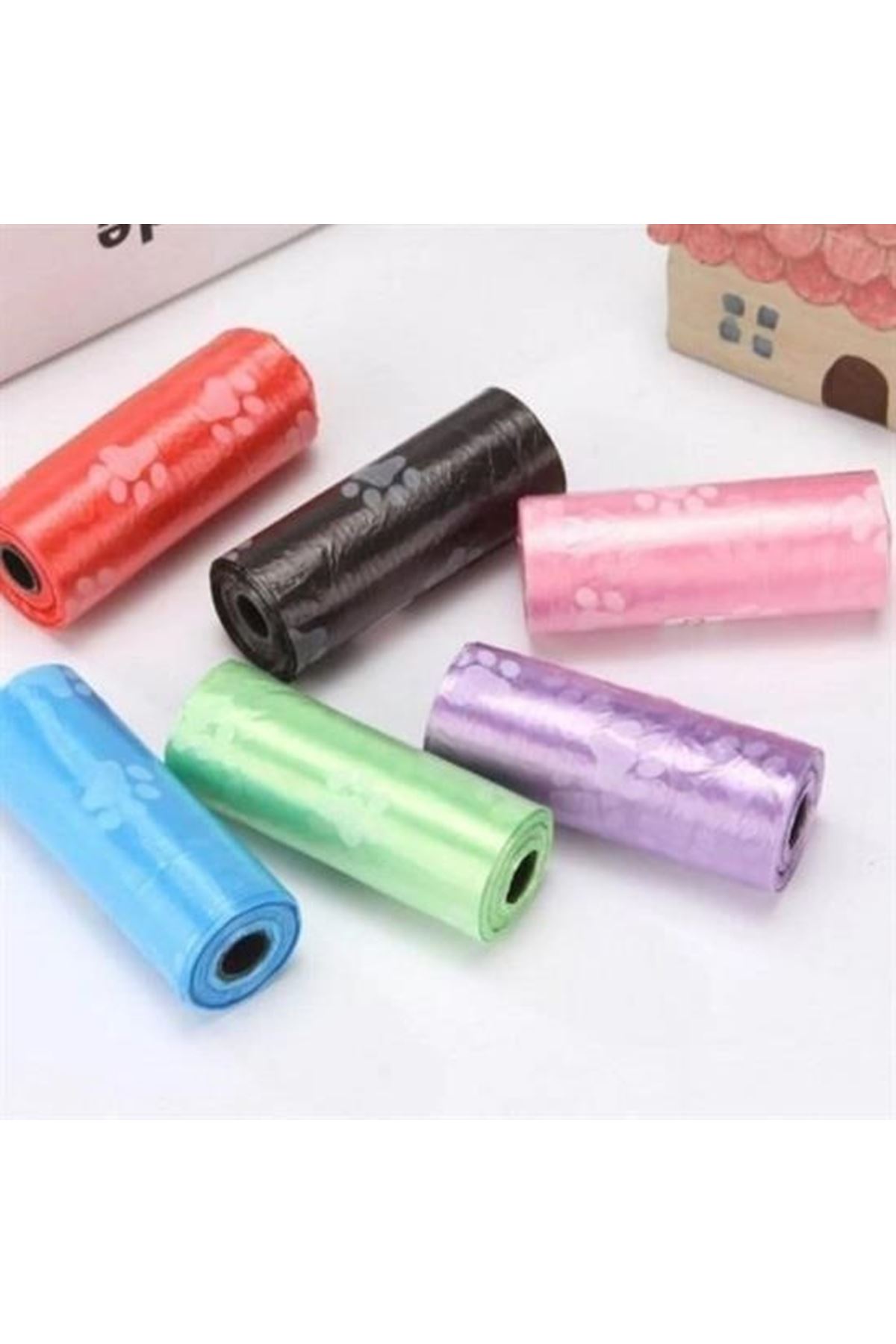 Tbl Dekor® 4lü Evcil Hayvanlar Için Pati Desenli Kedi Köpek Kaka Poşeti Torbası