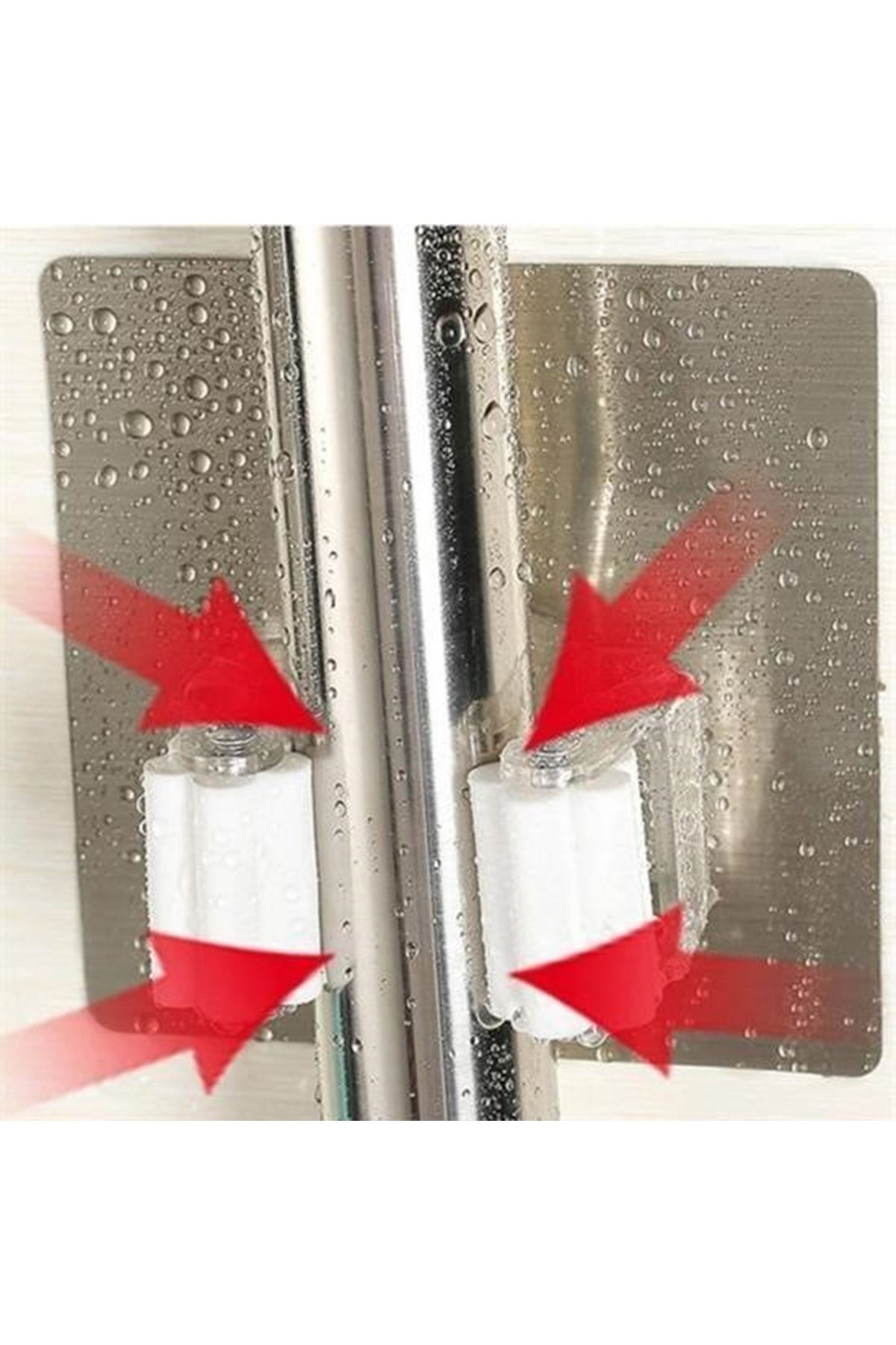 Tbl Dekor® Pratik Organizer 4lü Yapışkanlı Fırça Paspas Mop Fırça Sabitleyici Ergonomik Alet Aparatı