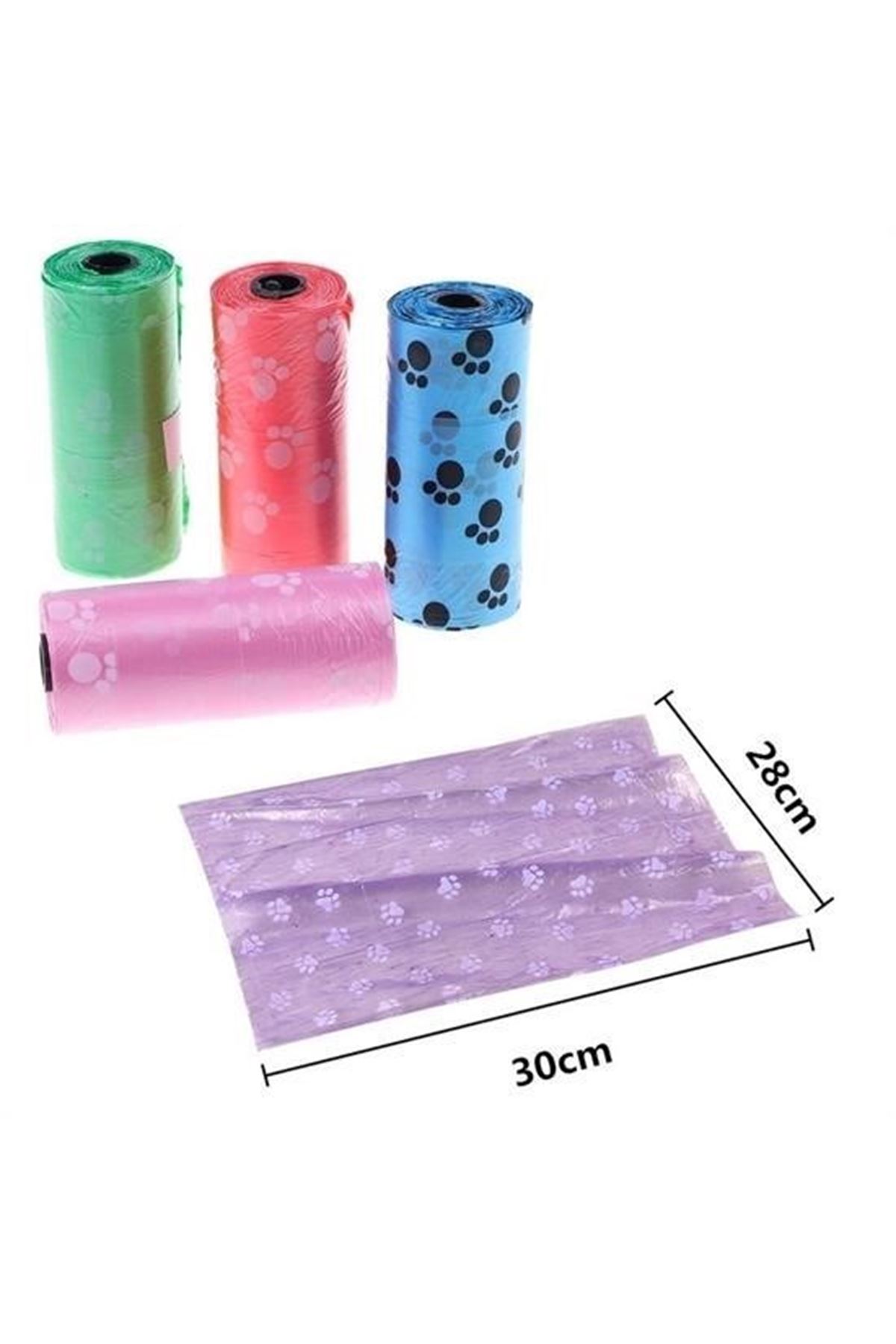 Tbl Dekor® 4lü Evcil Hayvanlar Için Pati Desenli Kedi Köpek Kaka Poşeti Torbası