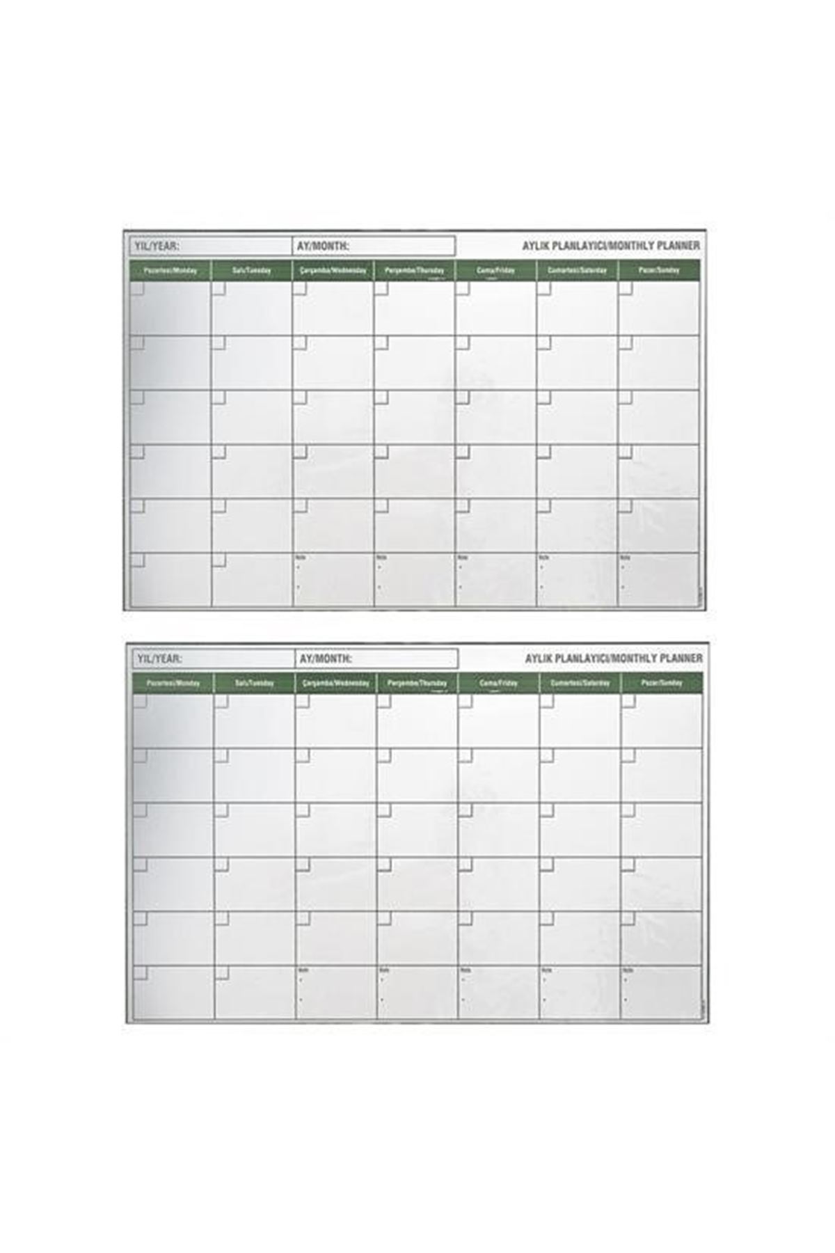 Tbl Dekor® Manyetik Yapışkanlı Bir Aylık Program Planlayıcı Takvim 85x56 cm