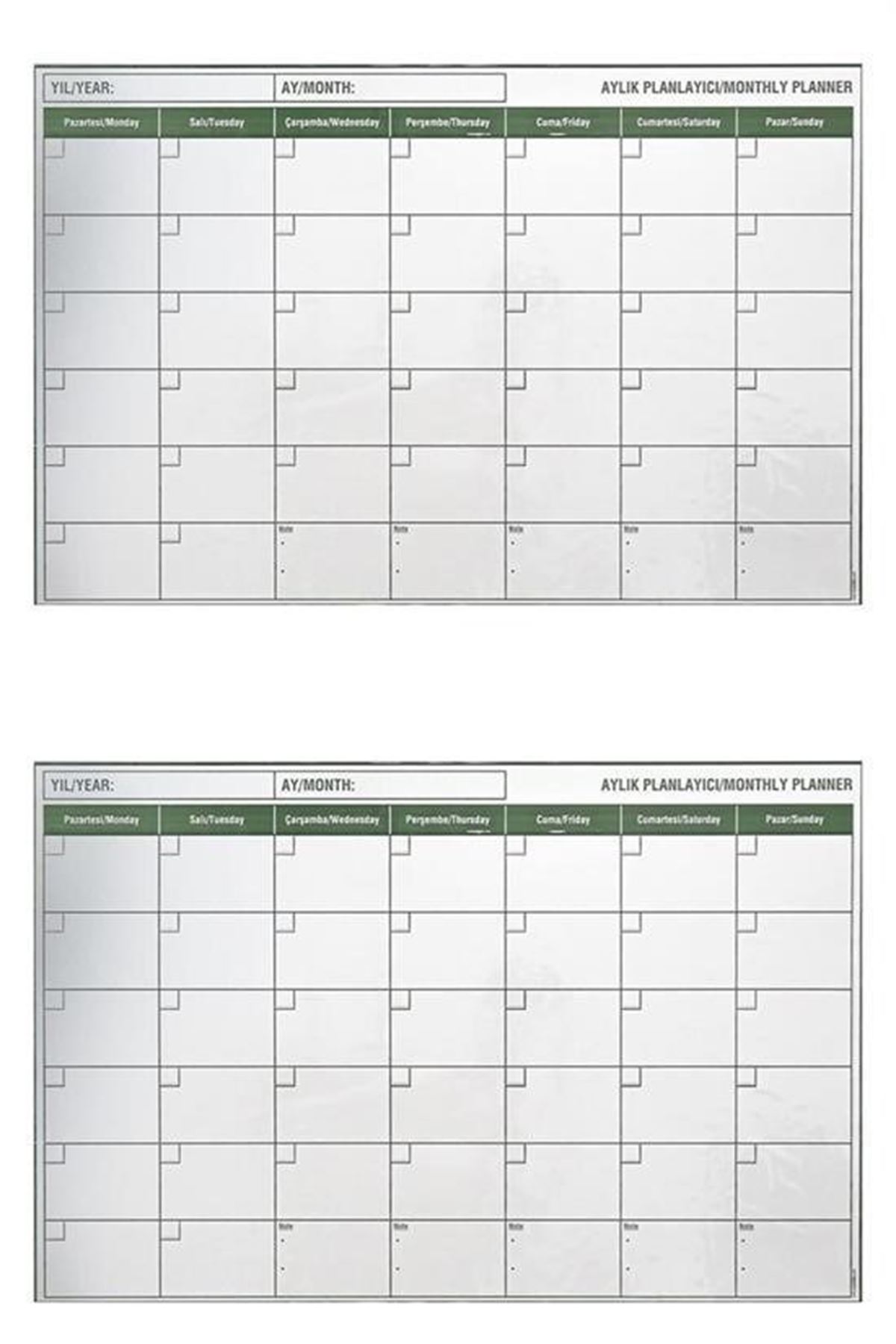 Tbl Dekor® Manyetik Yapışkanlı Bir Aylık Program Planlayıcı Takvim 85x56 cm