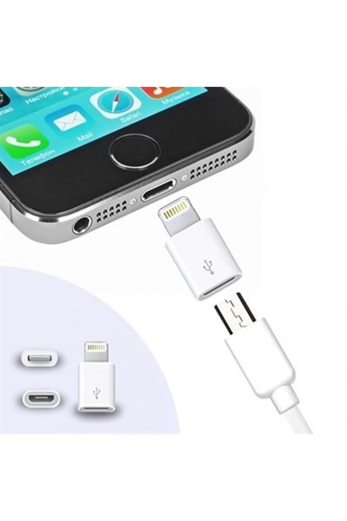Tbl Dekor® Apple iPhone / iPad Micro Usb Dönüştürücü Adaptör OTG Aparat