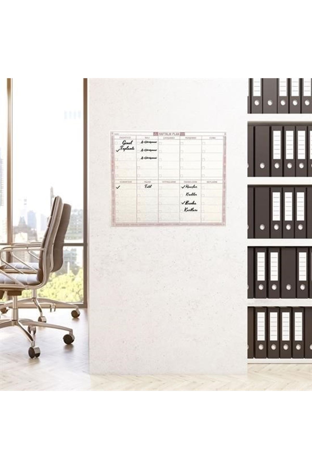 Tbl Dekor® Şeffaf Kendiliğinden Yapışkanlı Kalemli Haftalık Planlayıcı 40cm-50cm