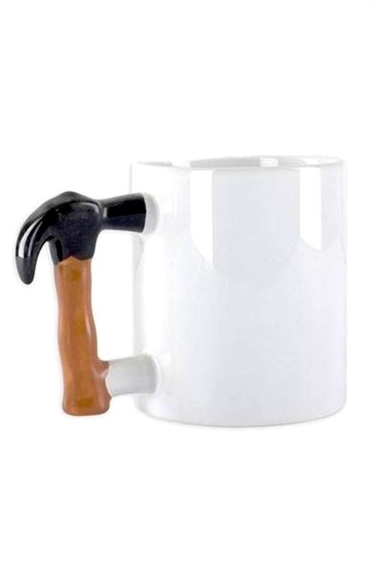 Tbl Dekor® İlginç Hediyelik Çekiç Kulplu Tasarımlı Seramik Kupa Bardağı