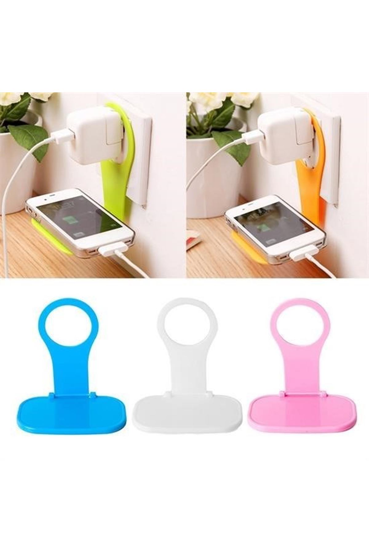 Tbl Dekor® Universal Mobil Şarj Priz Askısı ve Telefon Tablet  Tutucu Stand