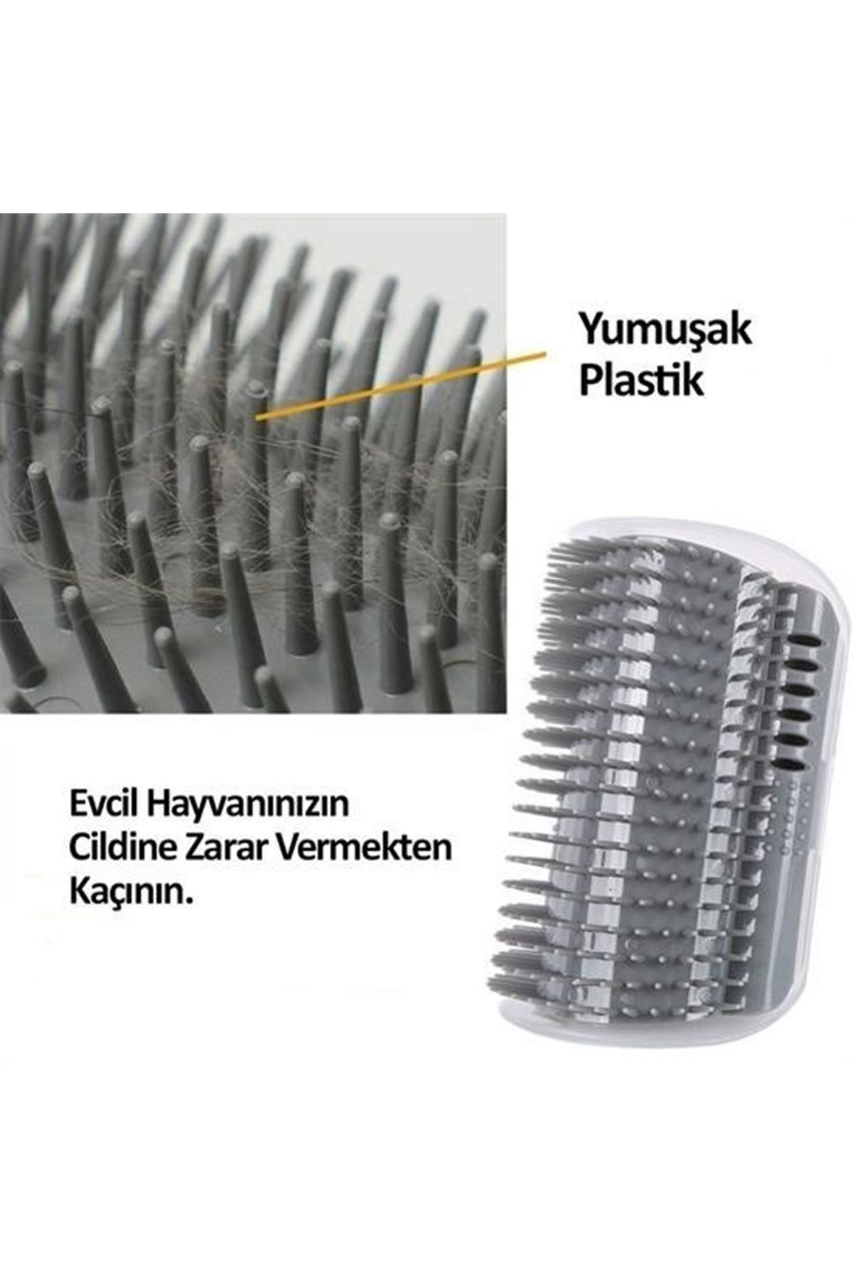 Tbl Dekor®  Pratik Kedi Tüyü Kaşıma Ve Tarama Aparatı Duvara Monte Kaşıma Aleti