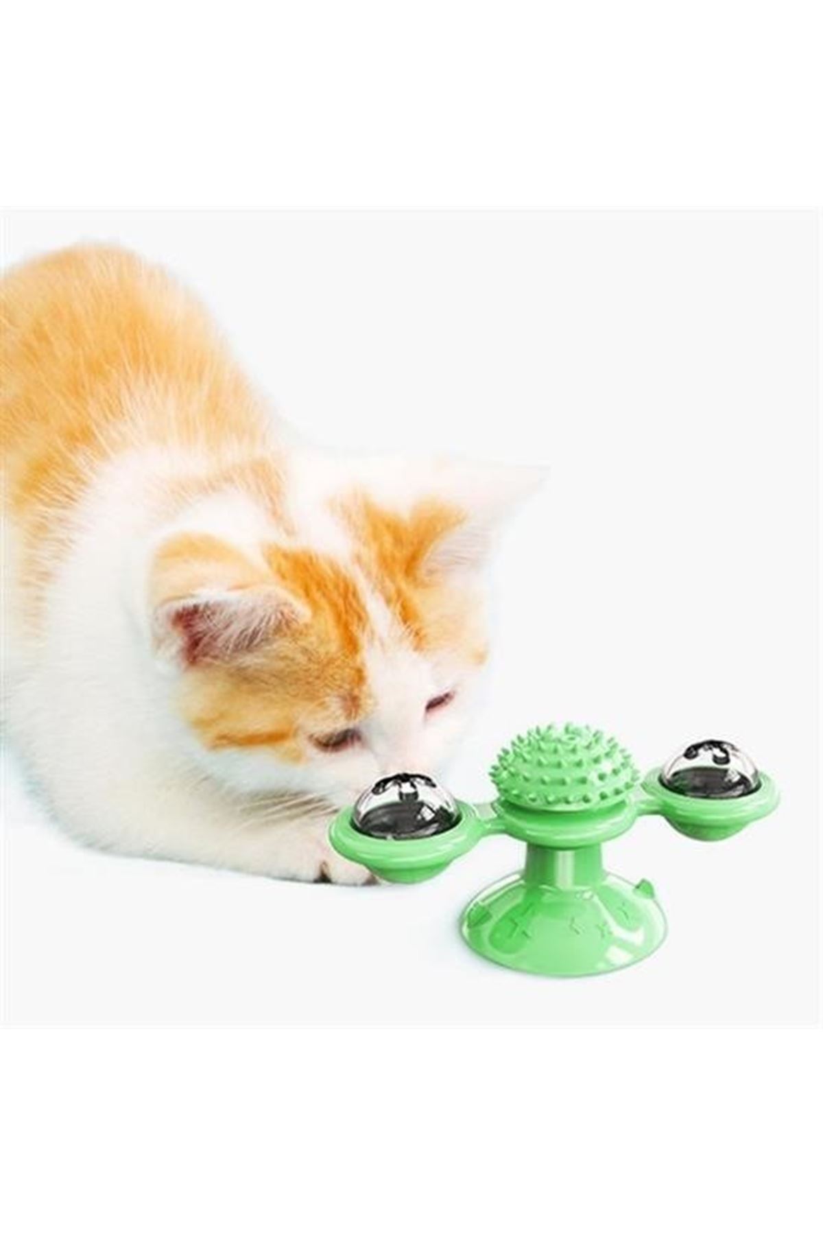 Tbl Dekor® Pet Malzemeleri Vantuzlu Fırıldak Toplu Dönen Şeffaf Depo Tasarım İnteraktif Kedi Oyuncağı