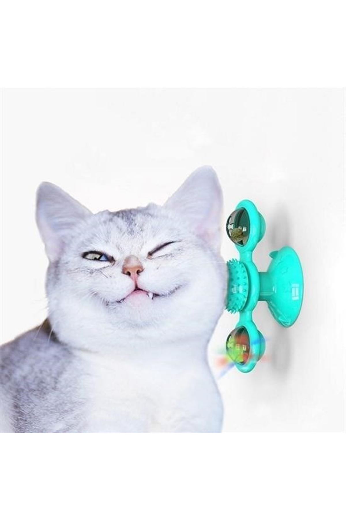 Tbl Dekor® Pet Malzemeleri Vantuzlu Fırıldak Toplu Dönen Şeffaf Depo Tasarım İnteraktif Kedi Oyuncağı