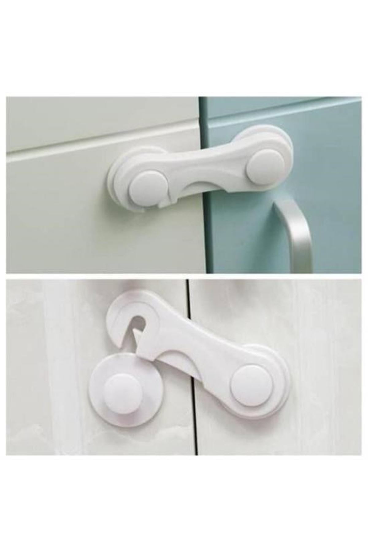 Tbl Dekor® Bebek Çocuk Güvenliği Çekmece ve Dolap İçin Kendiliğinde Yapışkanlı Vidasız Kapak Kilidi