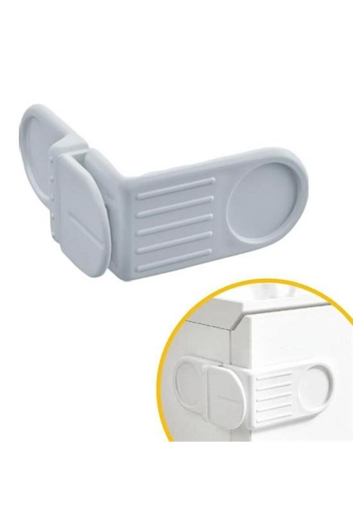 Tbl Dekor® Bebek Çocuk Güvenlik Çekmece ve Dolap İçin Kendiliğinde Yapışkanlı Vidasız Köşe Kapak Kilidi