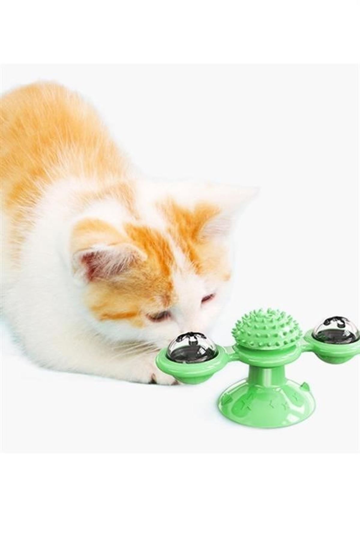 Tbl Dekor® Pet Malzemeleri Vantuzlu Fırıldak Toplu Dönen Şeffaf Depo Tasarım İnteraktif Kedi Oyuncağı