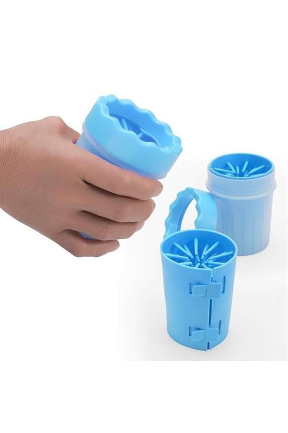 Tbl Dekor® Silikon Jel Fırçalı Kedi Köpek Pati Ayak Yıkama Temizleme Kovası (Küçük)