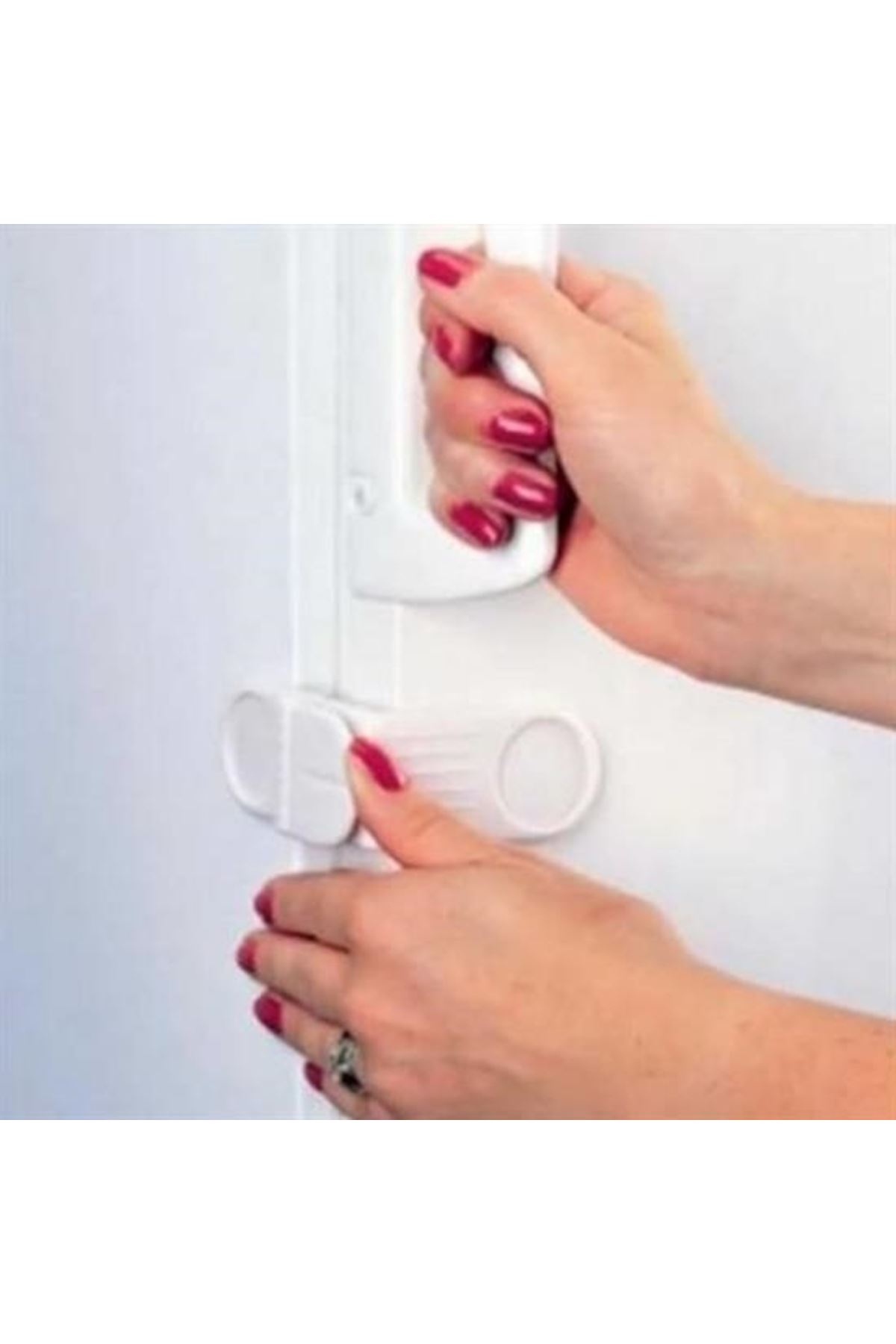 Tbl Dekor® Bebek Çocuk Güvenlik Çekmece ve Dolap İçin Kendiliğinde Yapışkanlı Vidasız Köşe Kapak Kilidi