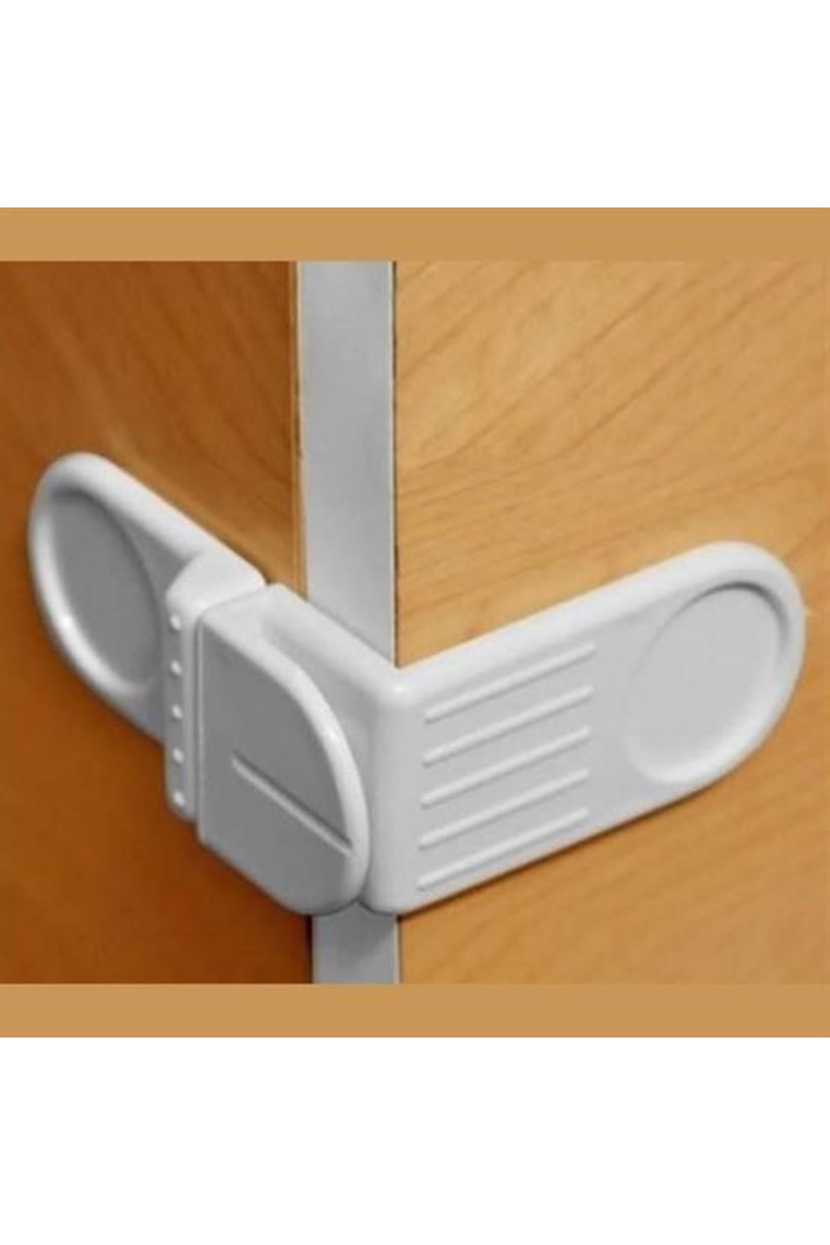 Tbl Dekor® Bebek Çocuk Güvenlik Çekmece ve Dolap İçin Kendiliğinde Yapışkanlı Vidasız Köşe Kapak Kilidi