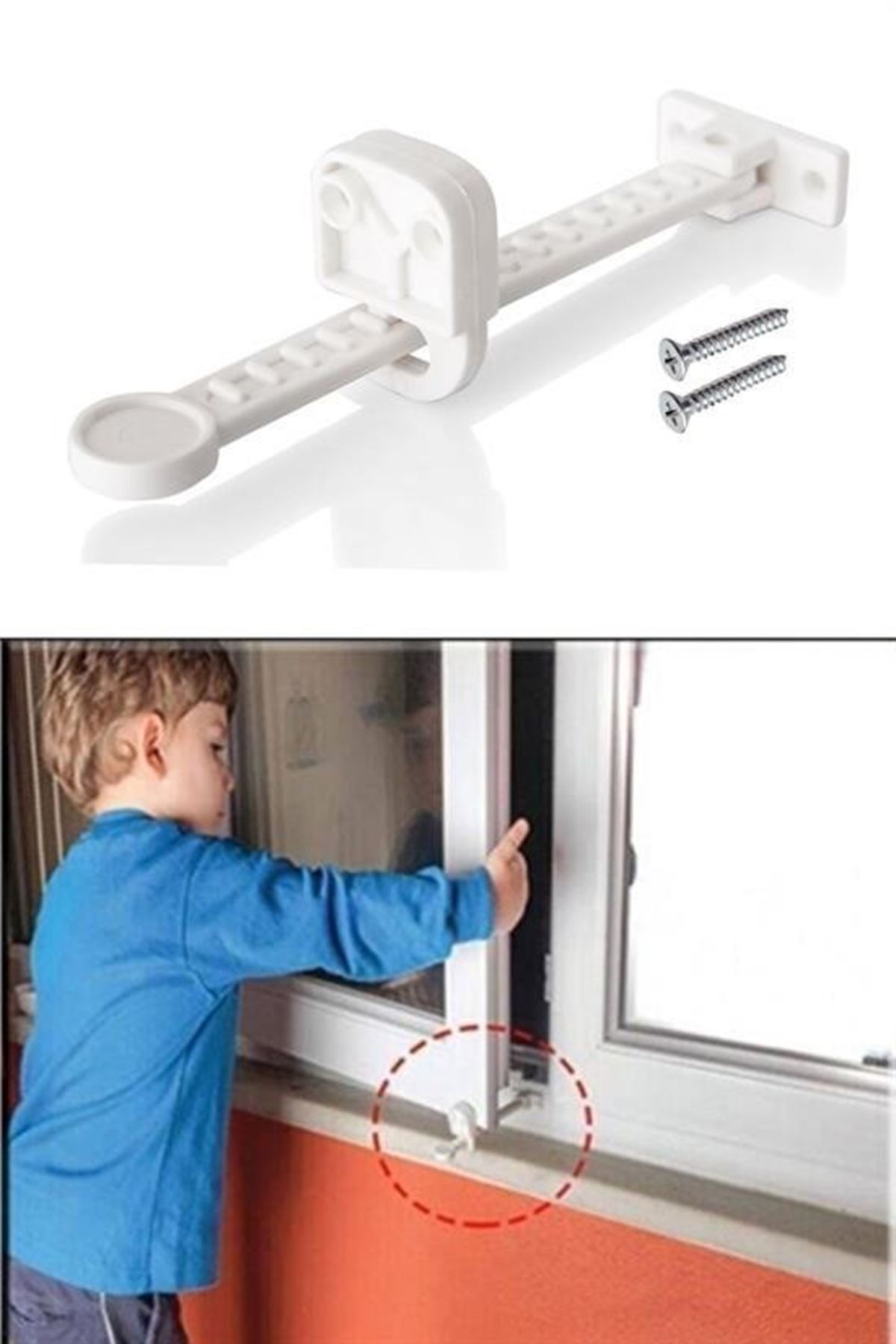 Tbl Dekor® Bebek Çocuk Evcil Hayvan Güvenlik Ayarlanabilir Koruyucu Pencere Havalandırma Kilidi