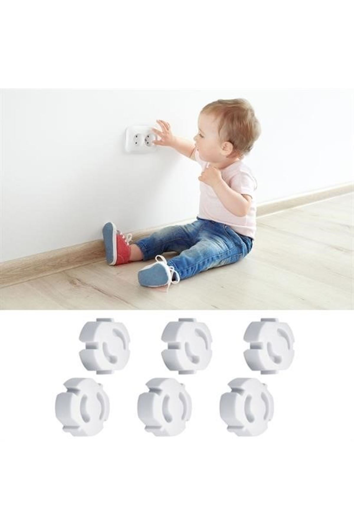 Tbl Dekor® Bebek Çocuk Priz Koruma Kapağı (6 Adet) Çocuk Güvenliği, Priz Muhafazası, Priz Kapatıcı