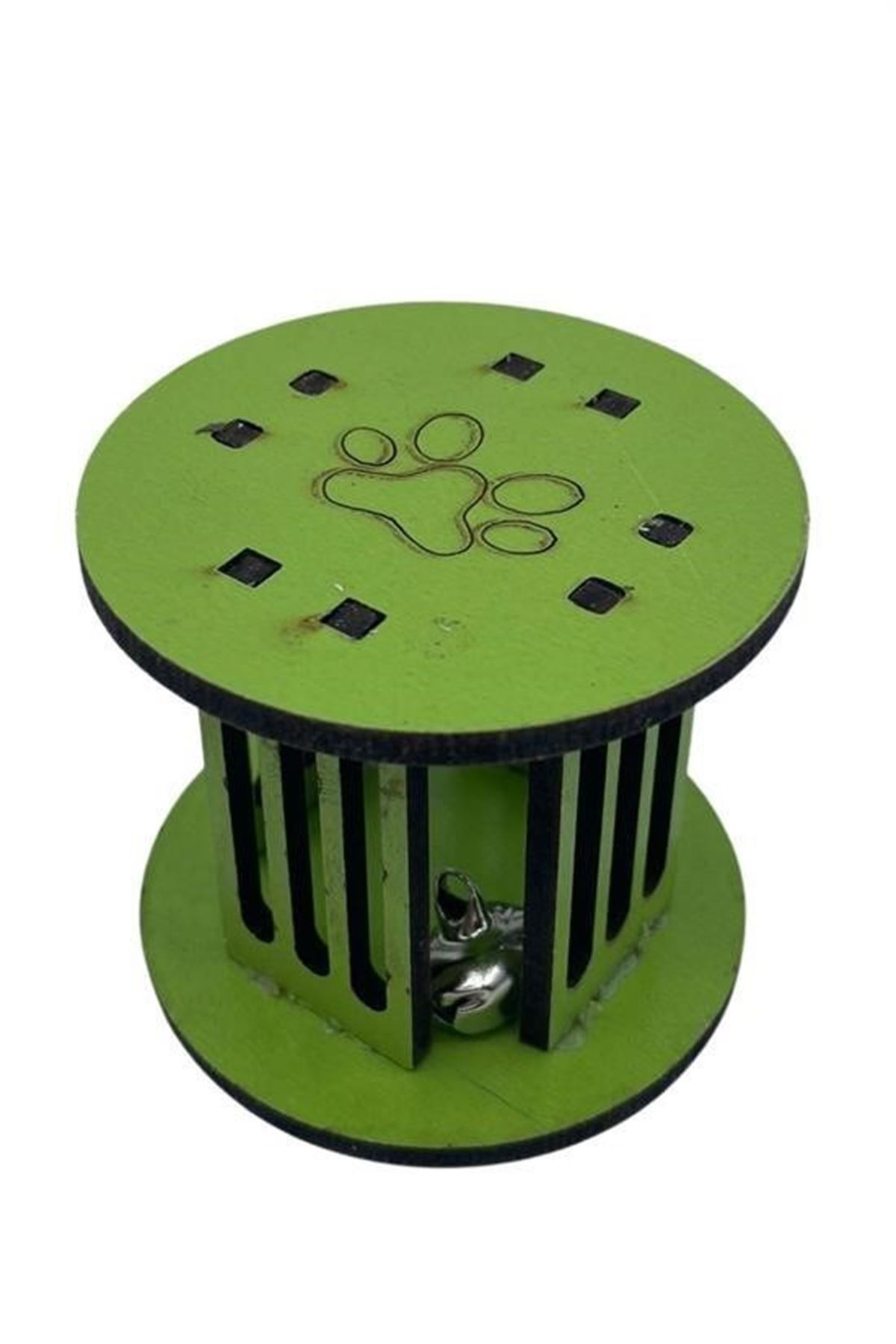 Tbl Dekor®  Mini Silindir Eğlenceli Renkli Sağlam Küçük Pati İzi Şekilli Kedi Oyuncağı