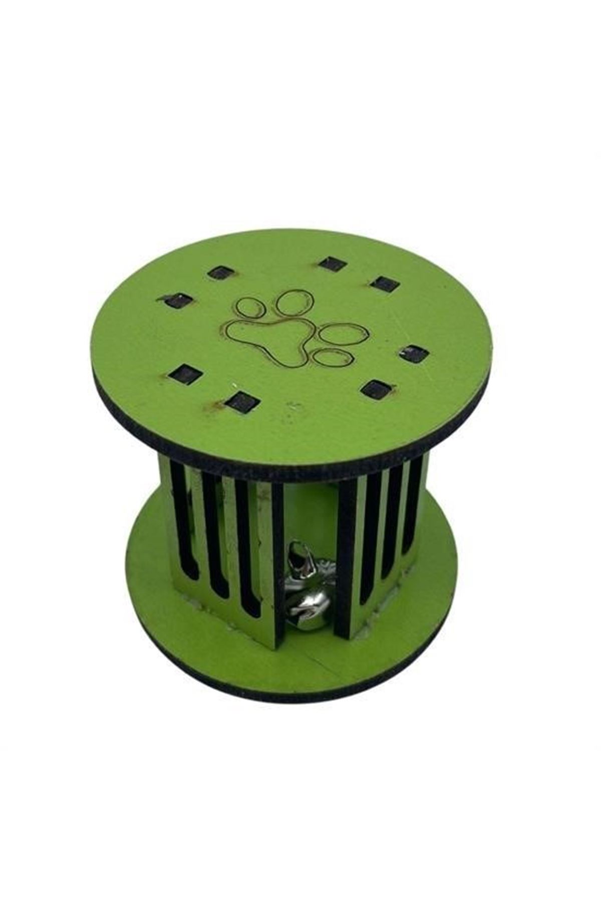 Tbl Dekor®  Mini Silindir Eğlenceli Renkli Sağlam Küçük Pati İzi Şekilli Kedi Oyuncağı