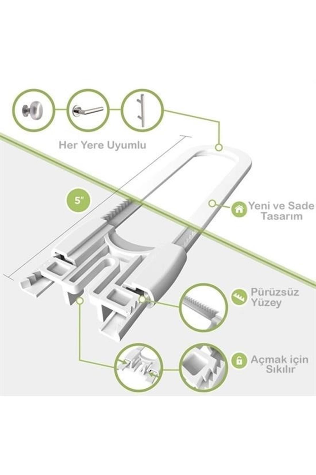 Tbl Dekor® Bebek Çocuk Çekmece ve Dolap Koruma Raylı Güvenlik Sistemi Emniyet Kilidi