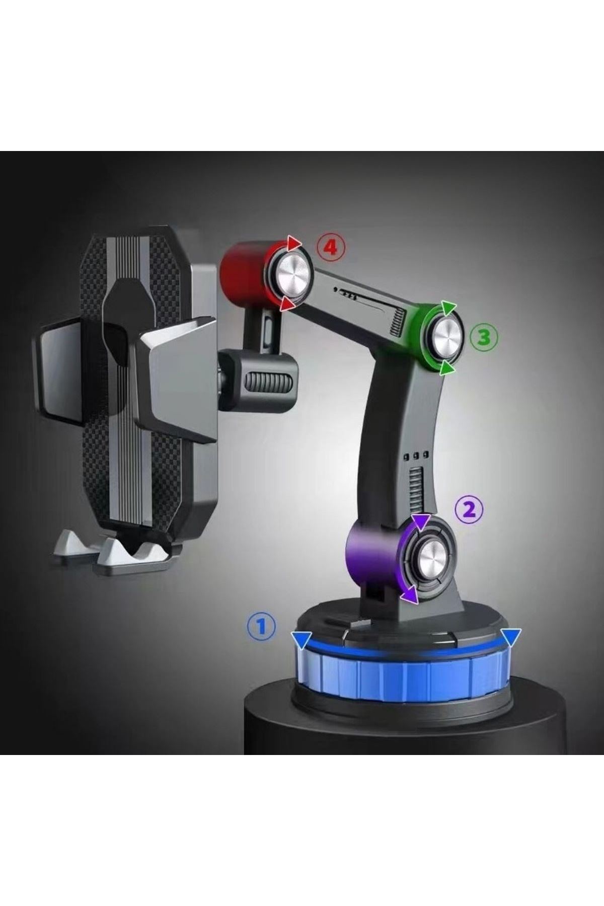 Tbl Dekor® Jel Vantuzlu Cama Takılabilen Güçlü 360 Derece Dönebilen Ayarlanabilir Araç Içi Vantuzlu Telefon Tutucu