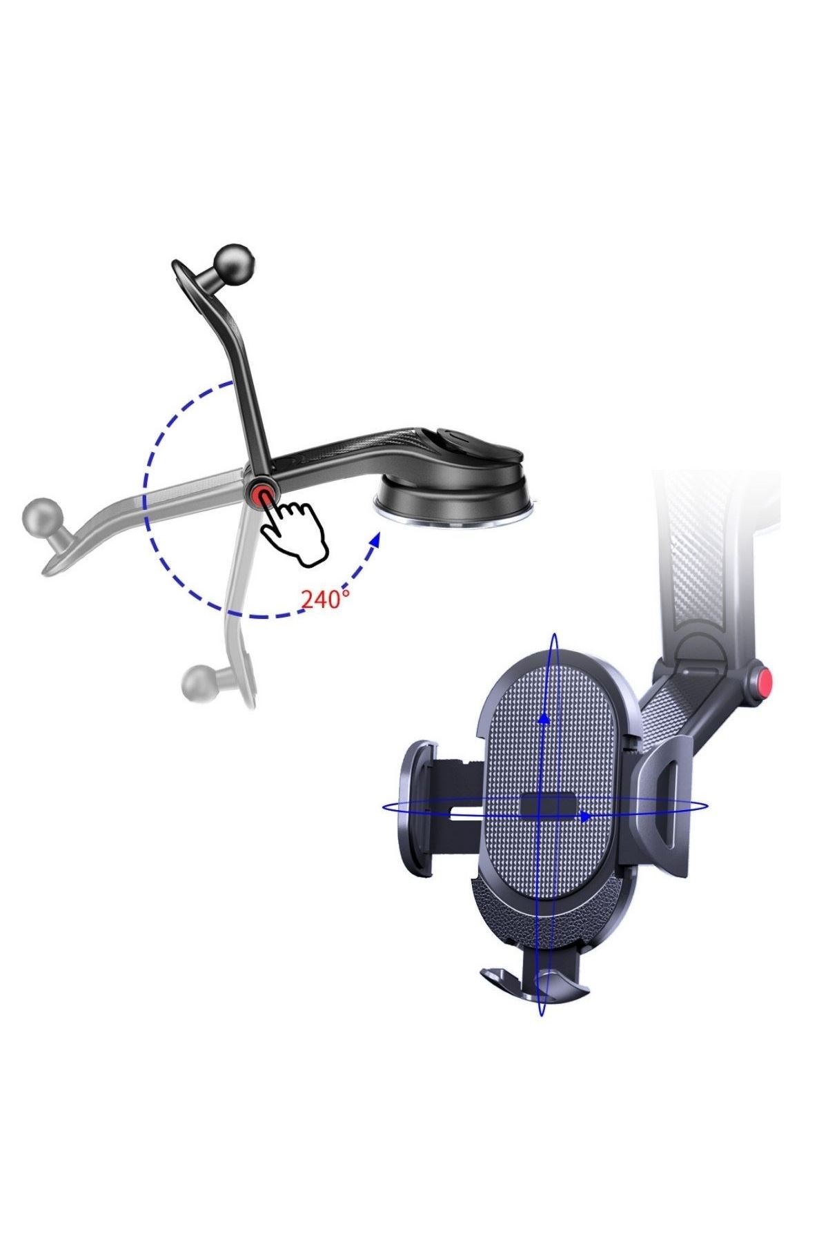 Tbl Dekor® Güçlü Vantuzlu Araç İçi Konsol Üstü Telefon Tutucu Aparat