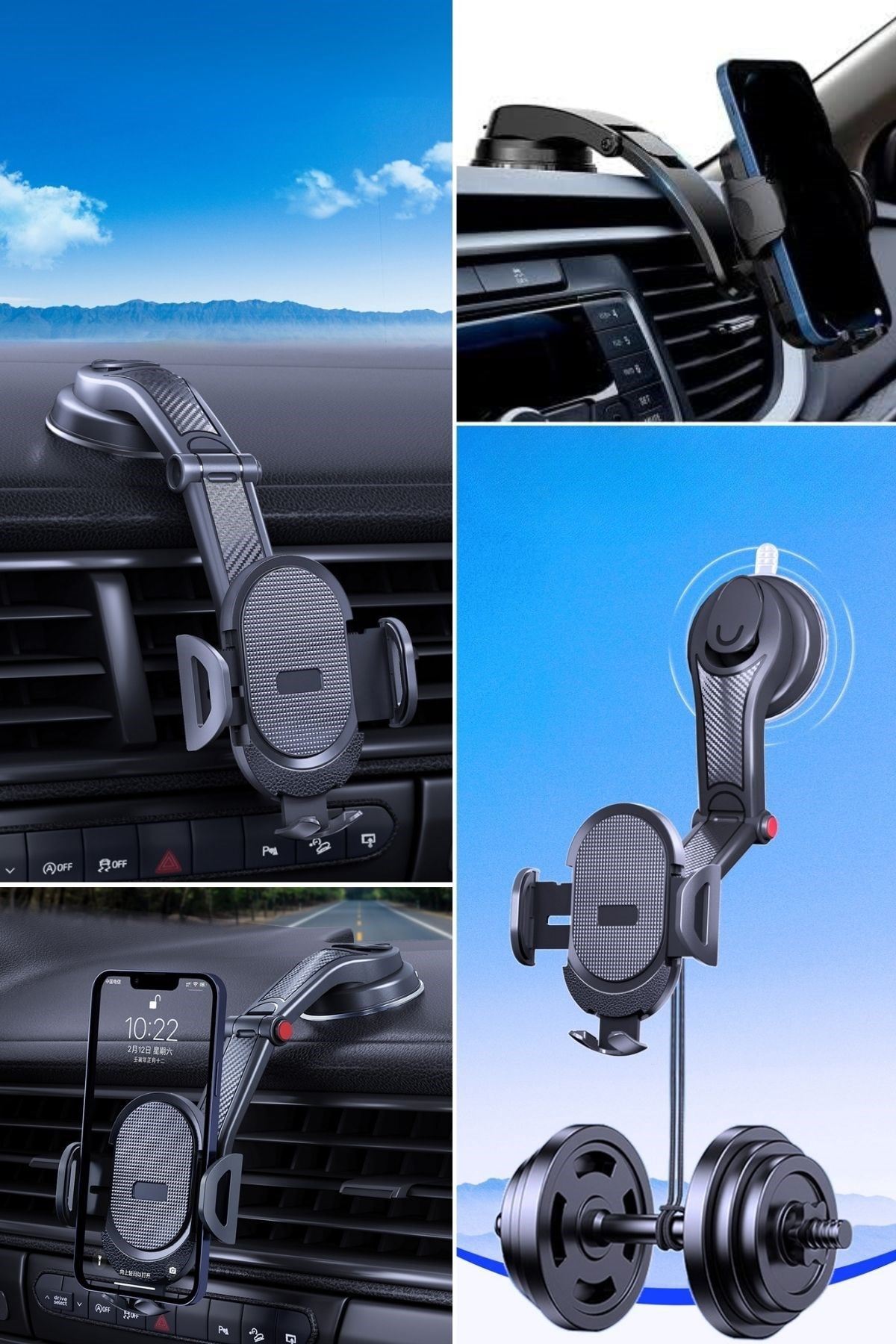 Tbl Dekor® Güçlü Vantuzlu Araç İçi Konsol Üstü Telefon Tutucu Aparat